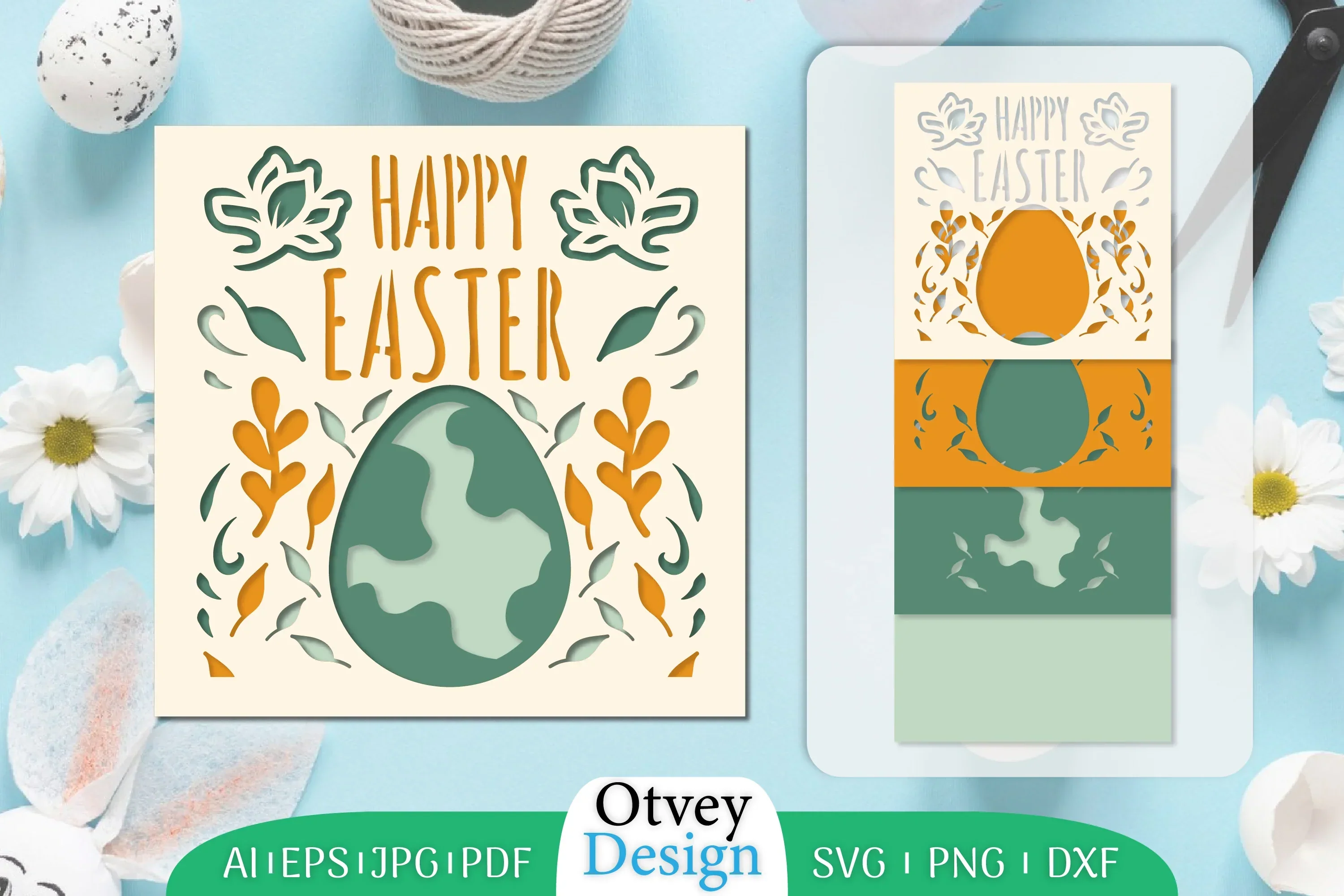Happy Easter Layered Papercut SVG Bundle
