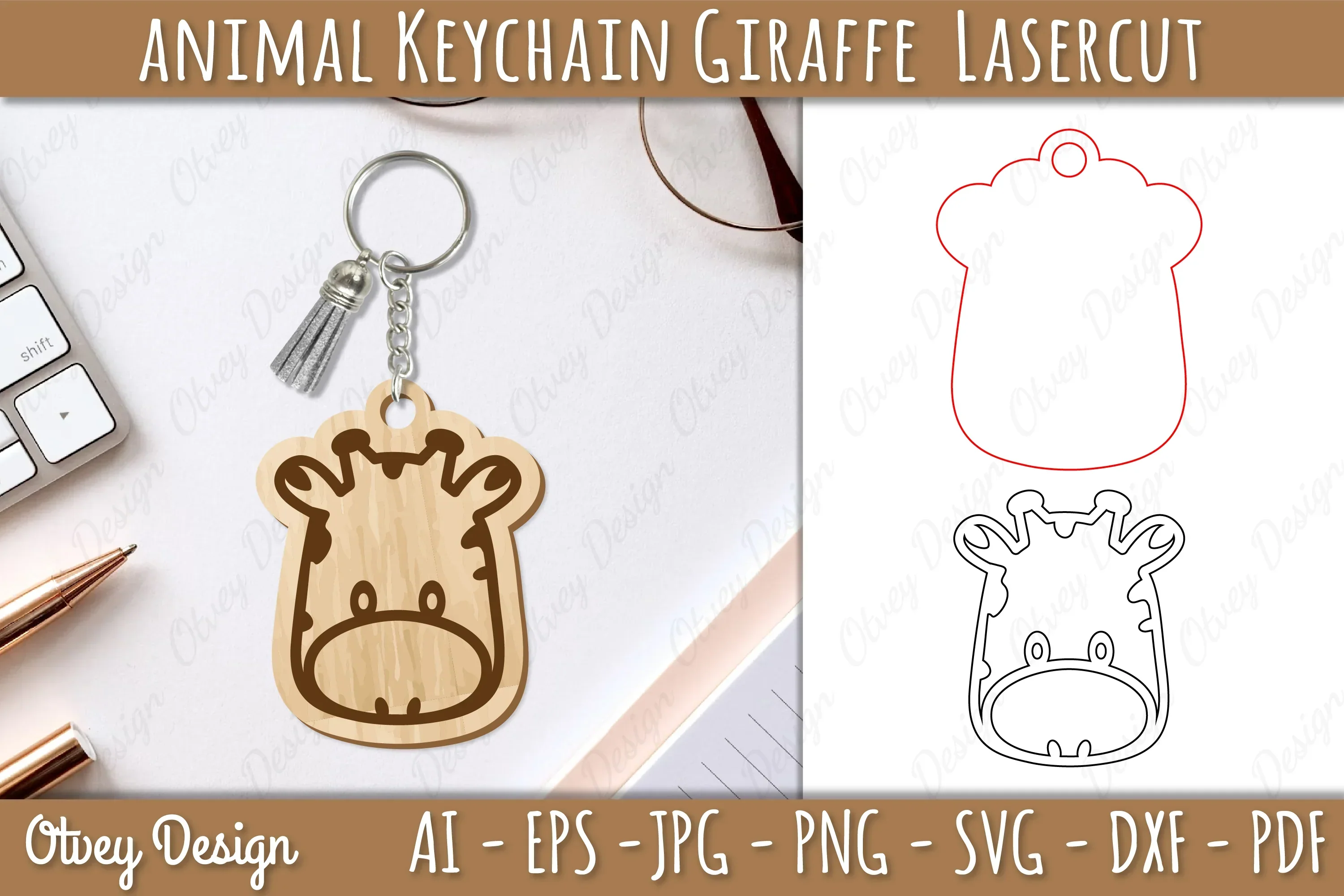 Head Animals Keychain SVG Bundle