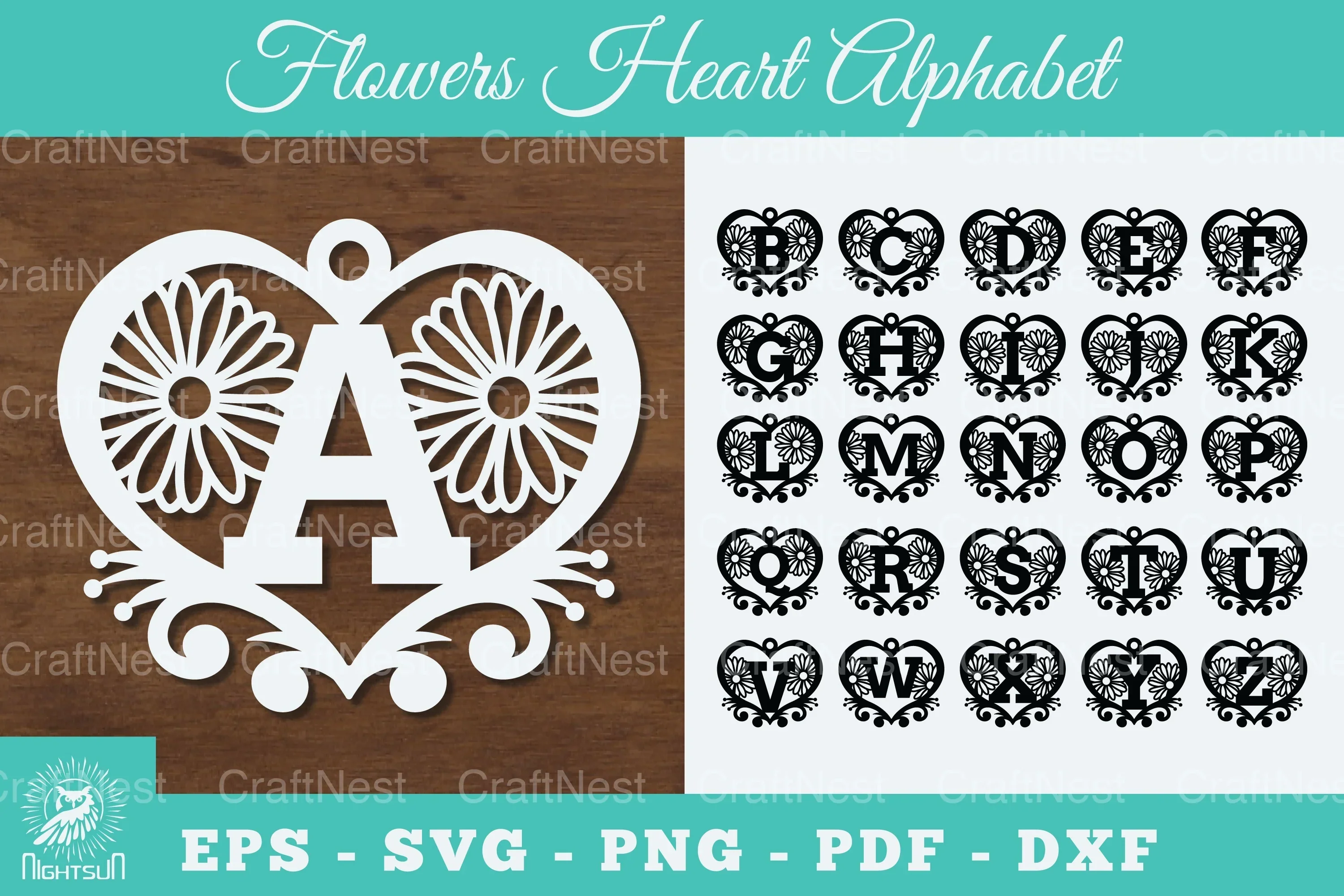 Heart Alphabet Love SVG Bundle