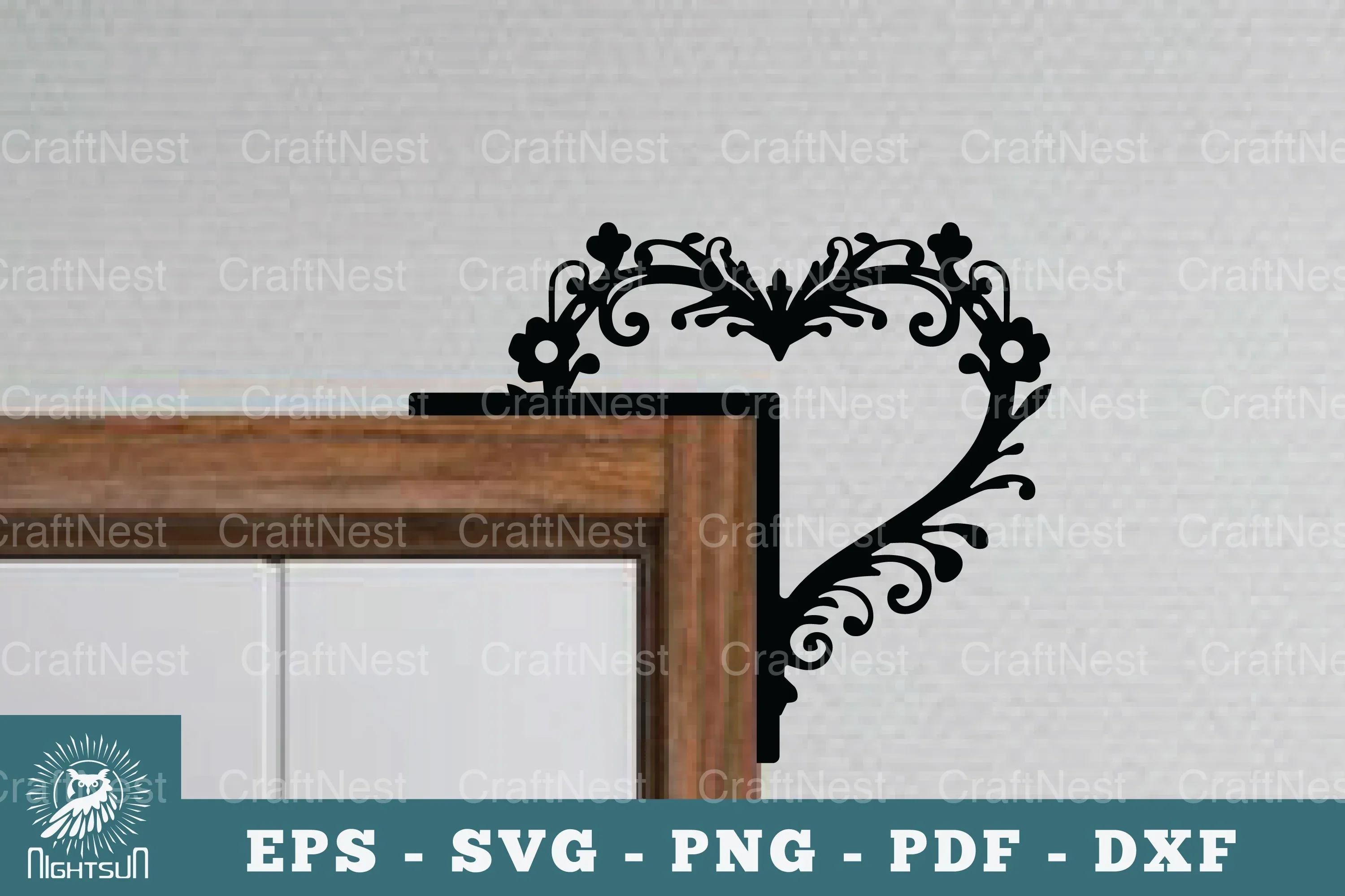 Heart Door Corner Lasercut SVG Bundle