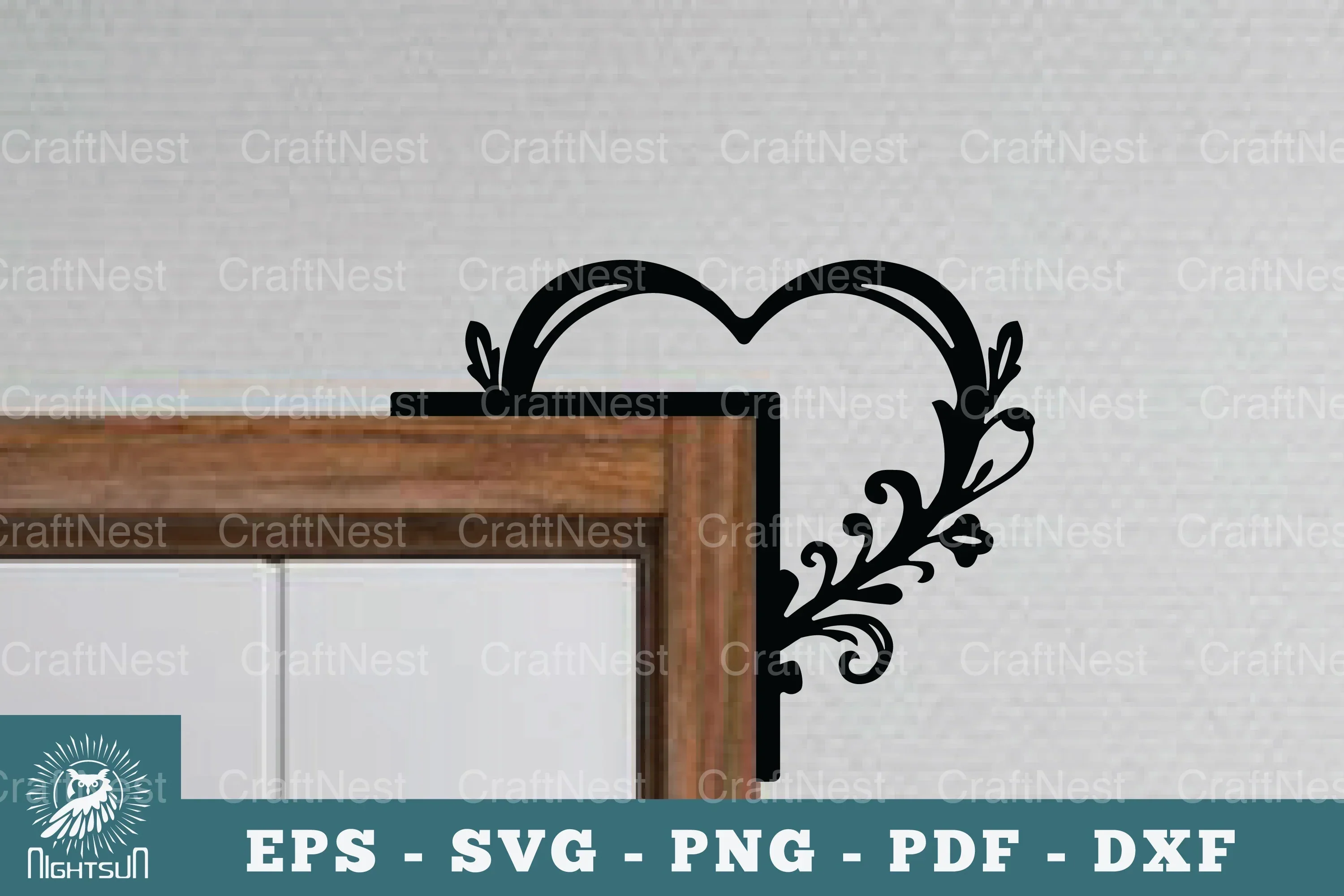 Heart Door Corner Lasercut SVG Bundle