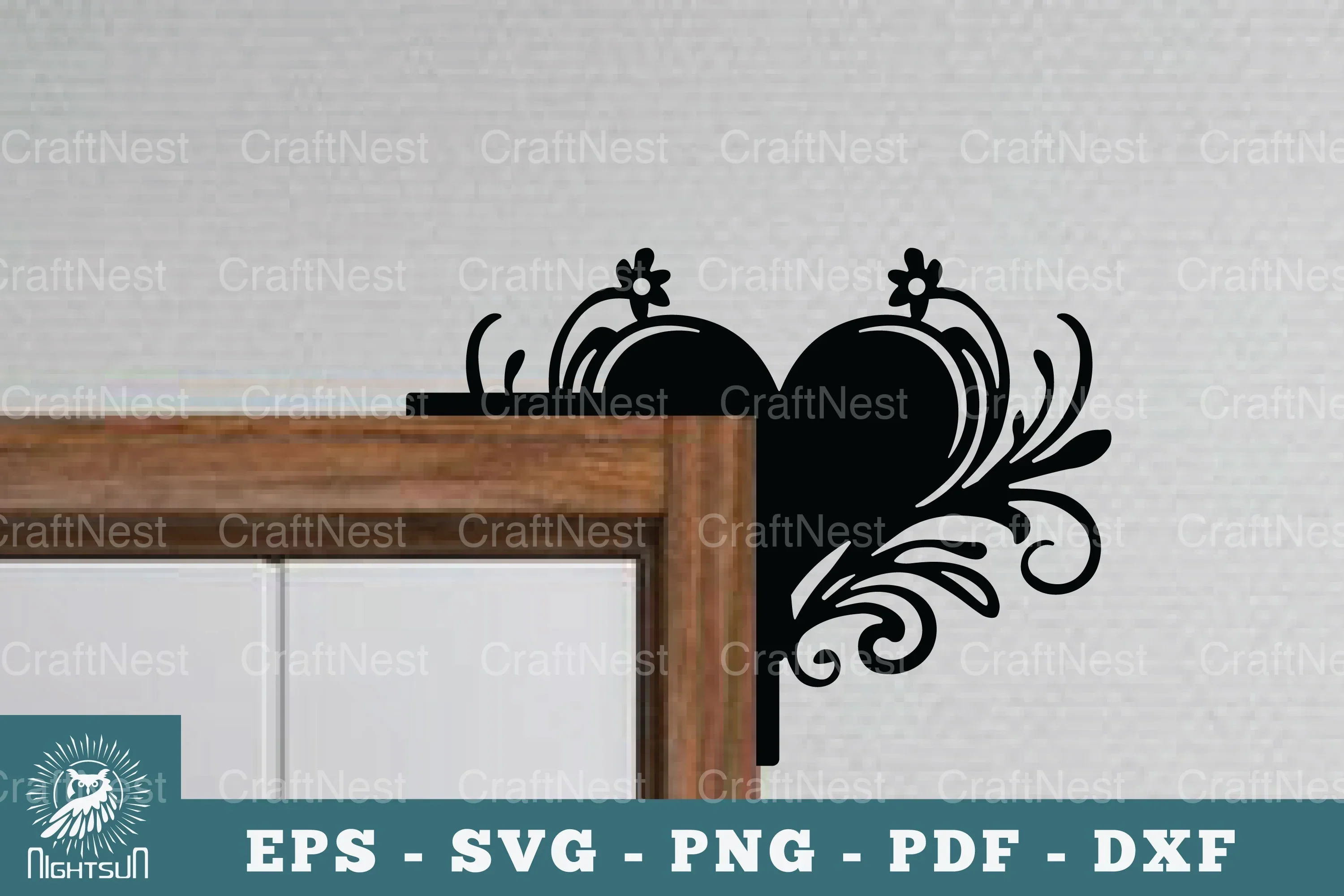 Heart Door Corner Lasercut SVG Bundle