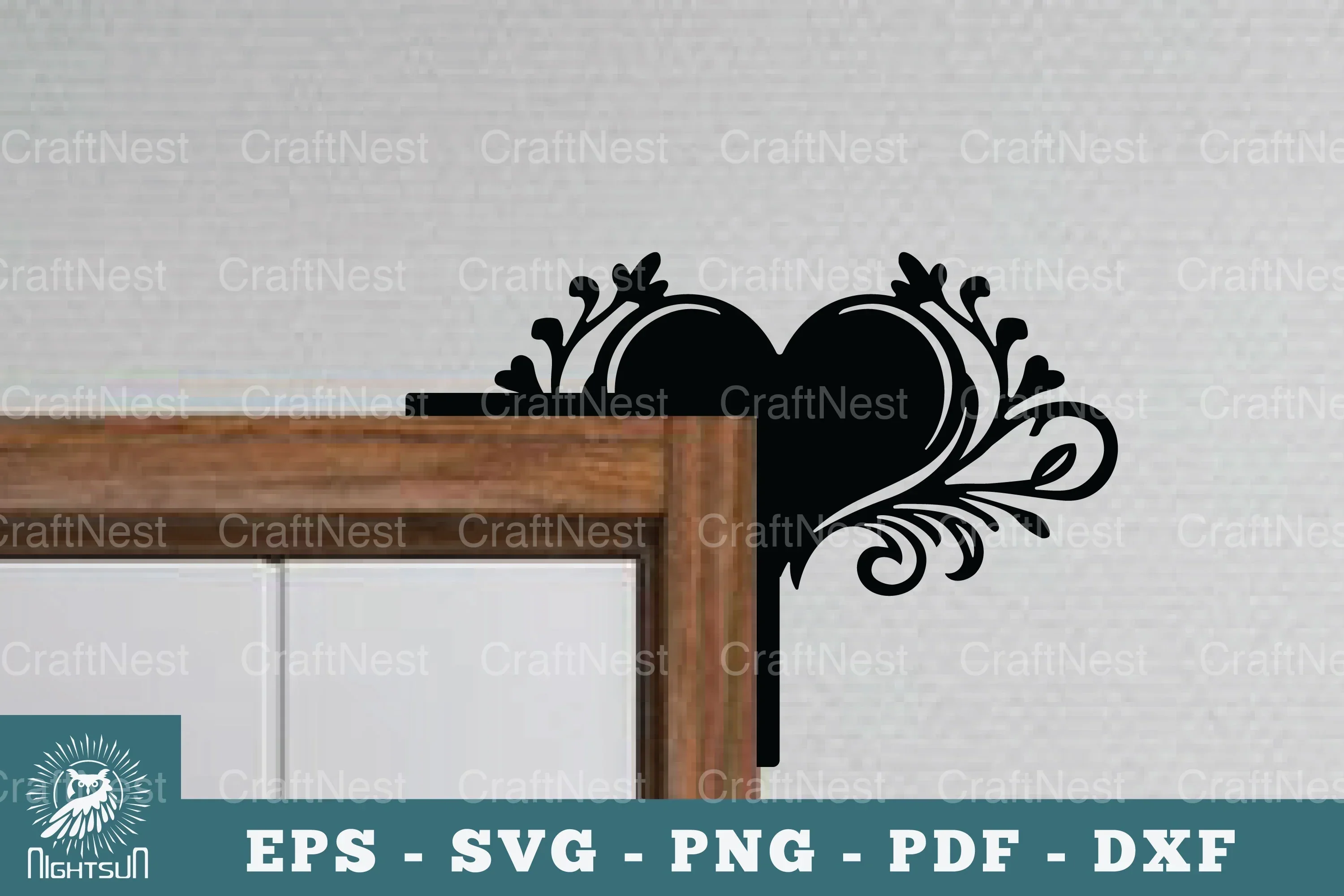 Heart Door Corner Lasercut SVG Bundle