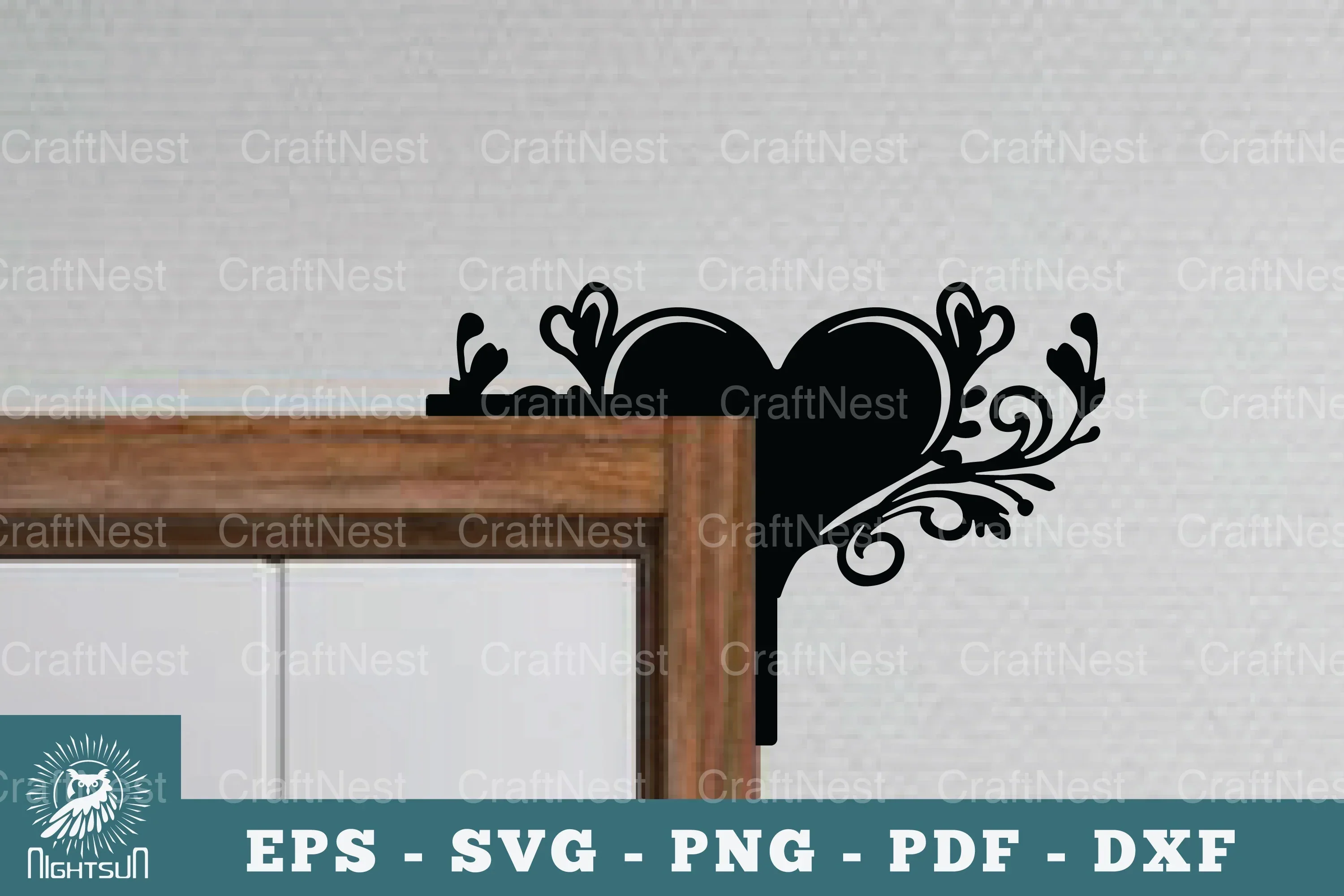 Heart Door Corner Lasercut SVG Bundle