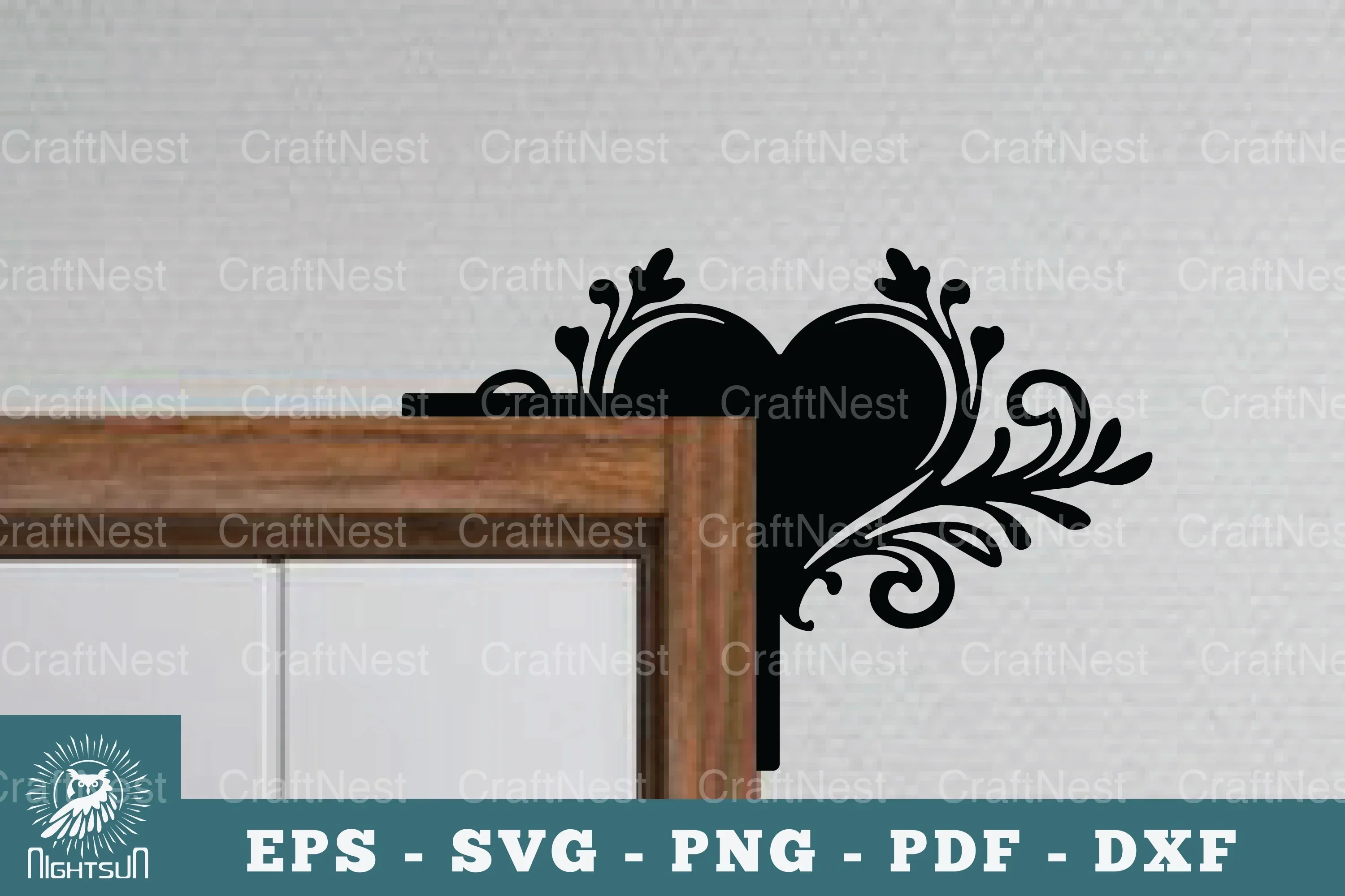 Heart Door Corner Lasercut SVG Bundle