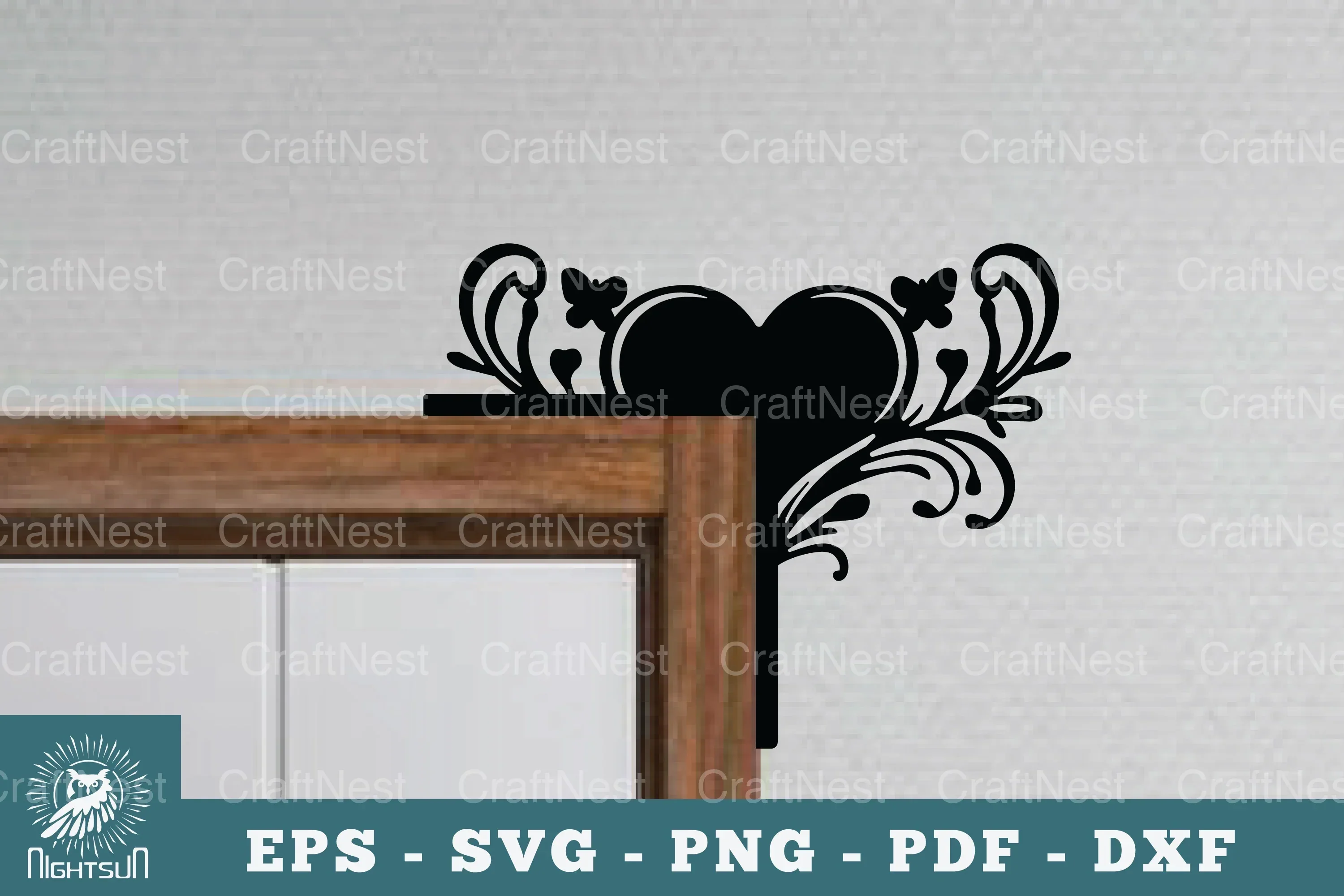 Heart Door Corner Lasercut SVG Bundle