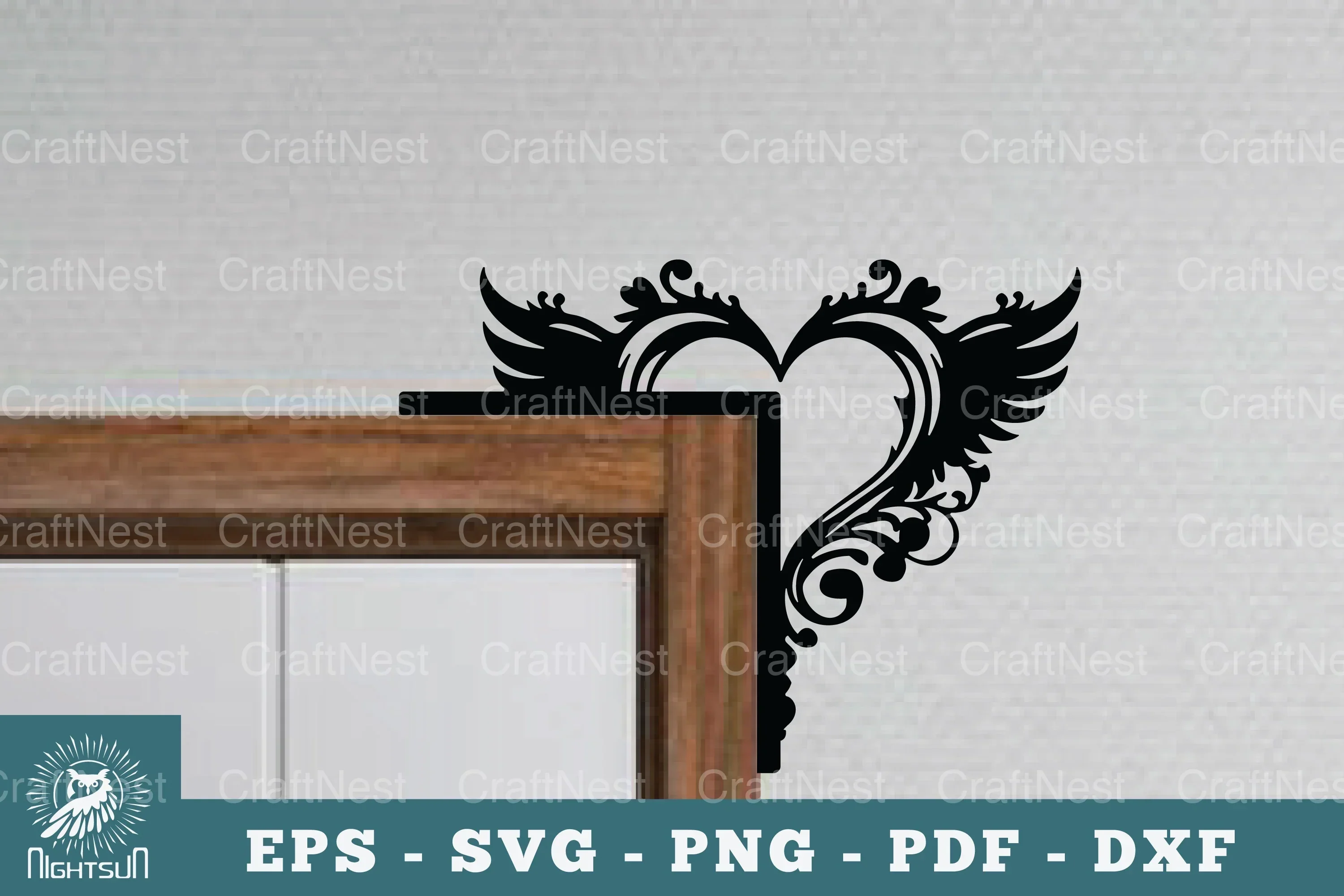Heart Door Corner Lasercut SVG Bundle