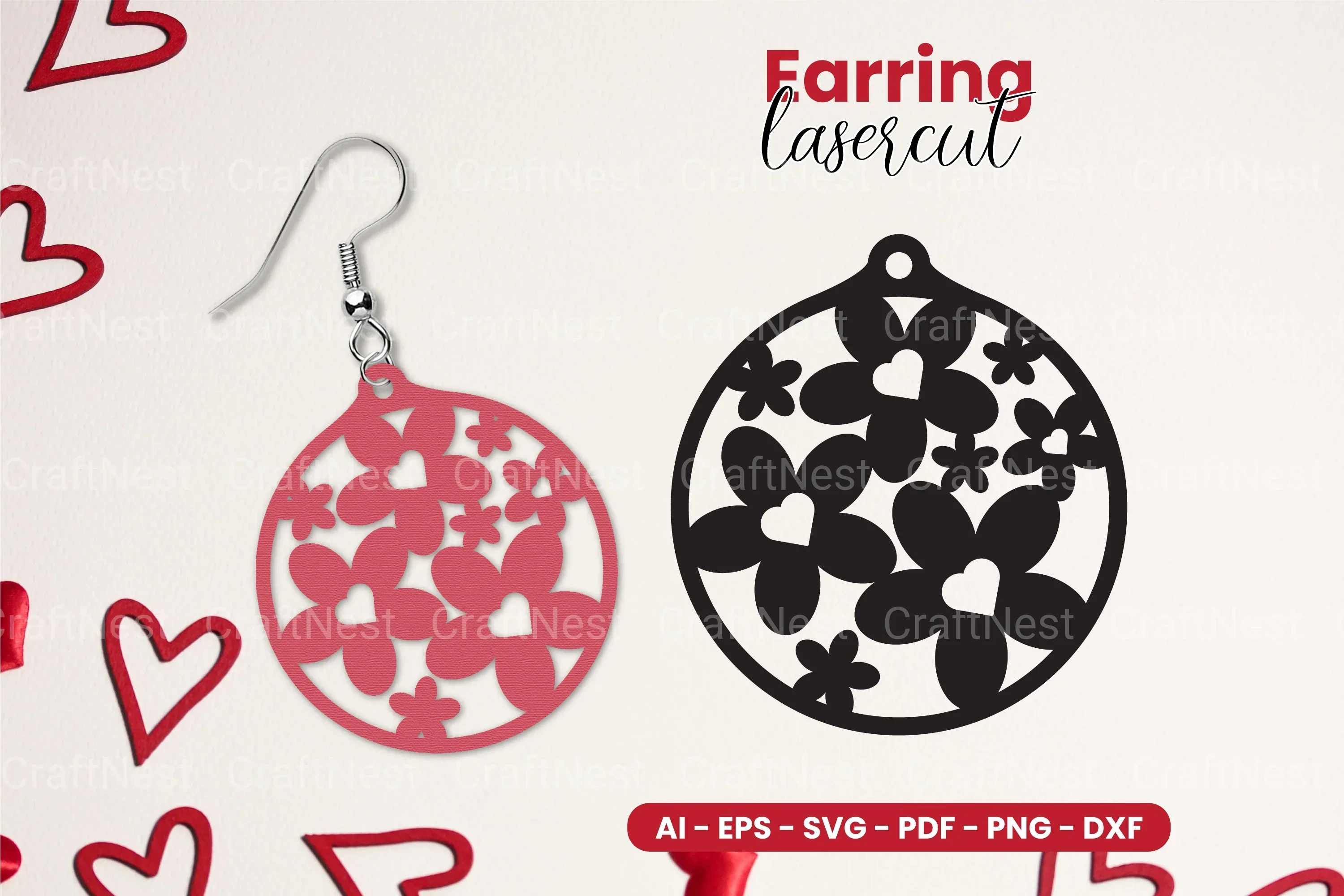 Heart Earring Laser Cut SVG Bundle