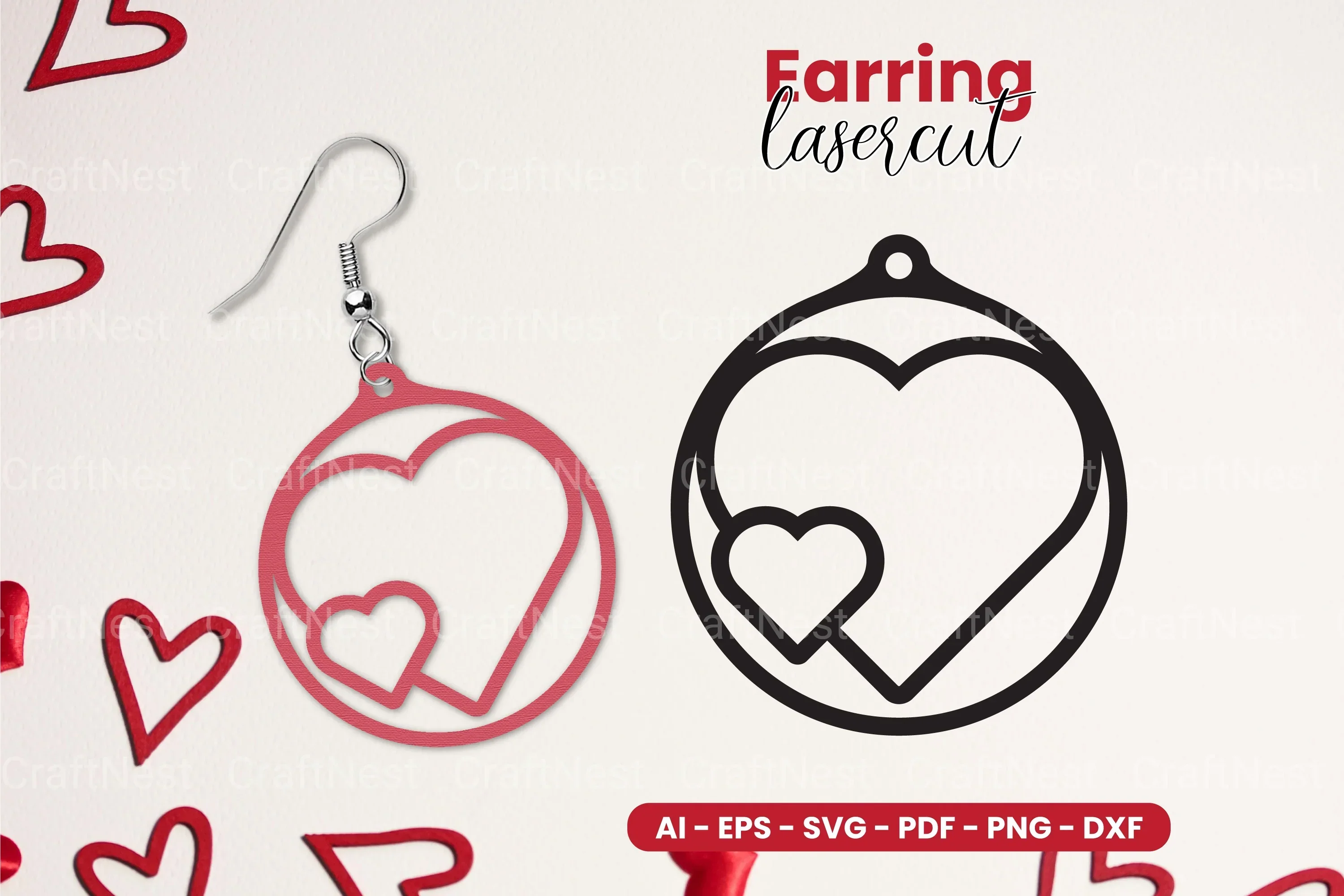 Heart Earring Laser Cut SVG Bundle