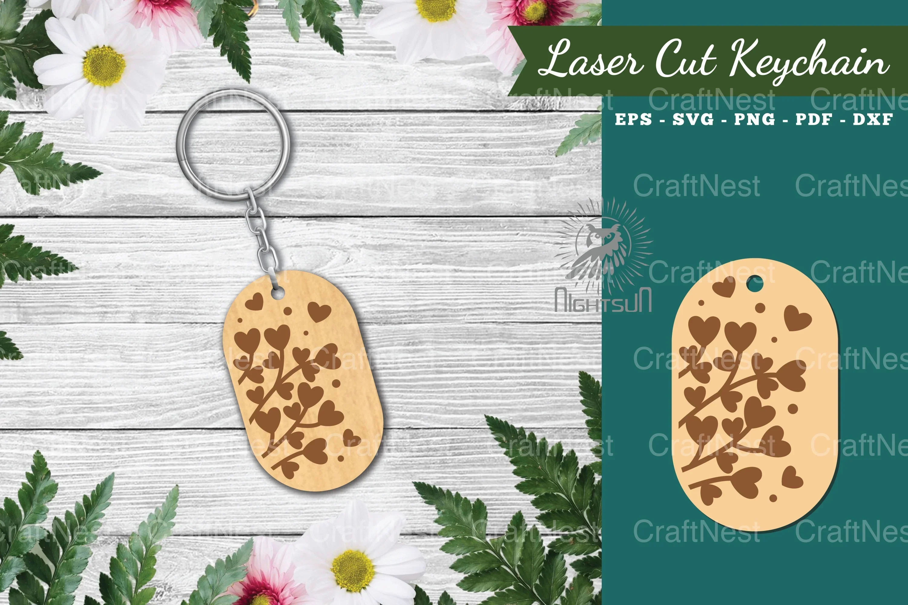 Heart Laser Cut Keychain Design Bundle
