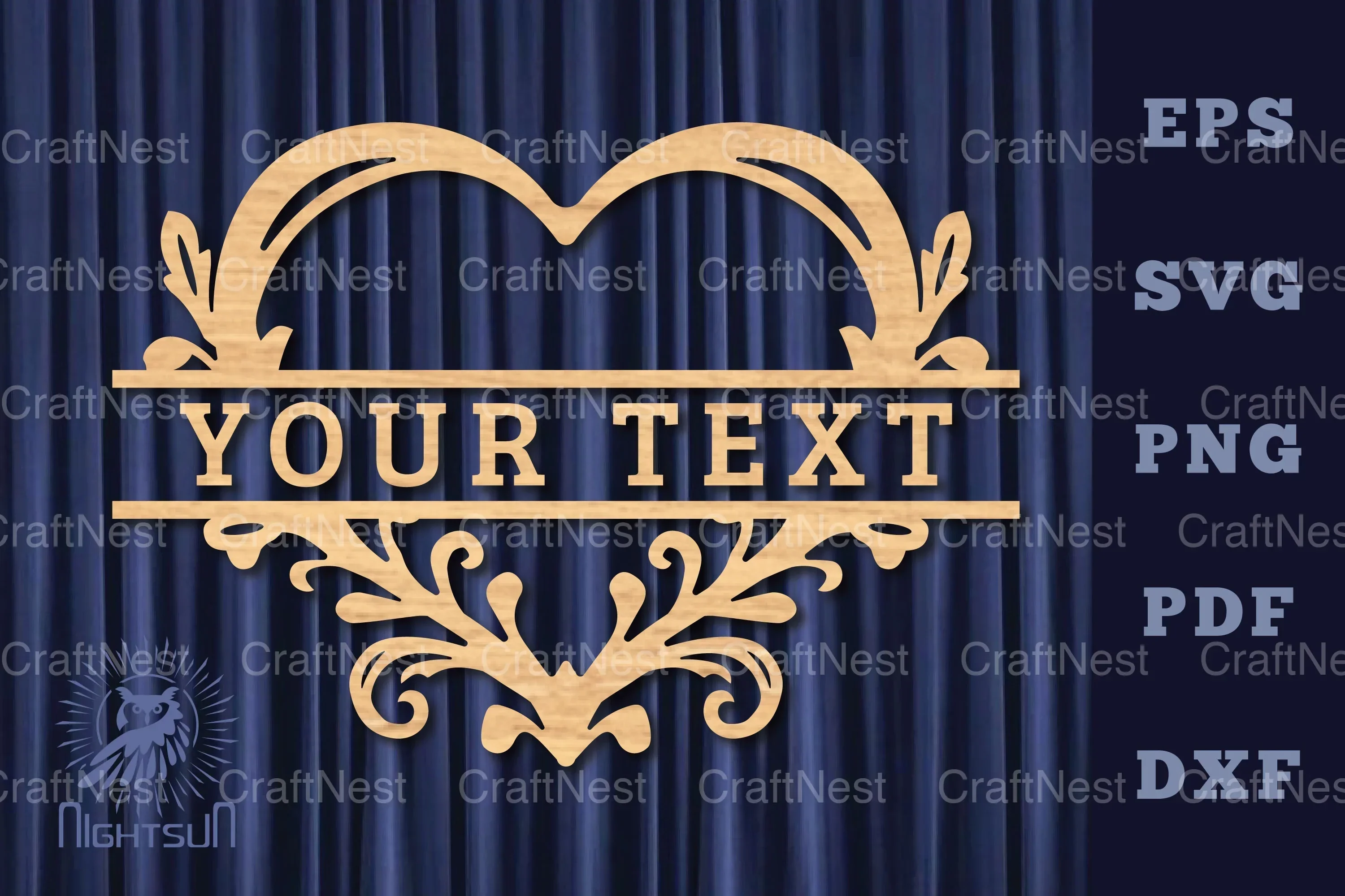 Heart Lasercut Split Monogram SVG Bundle