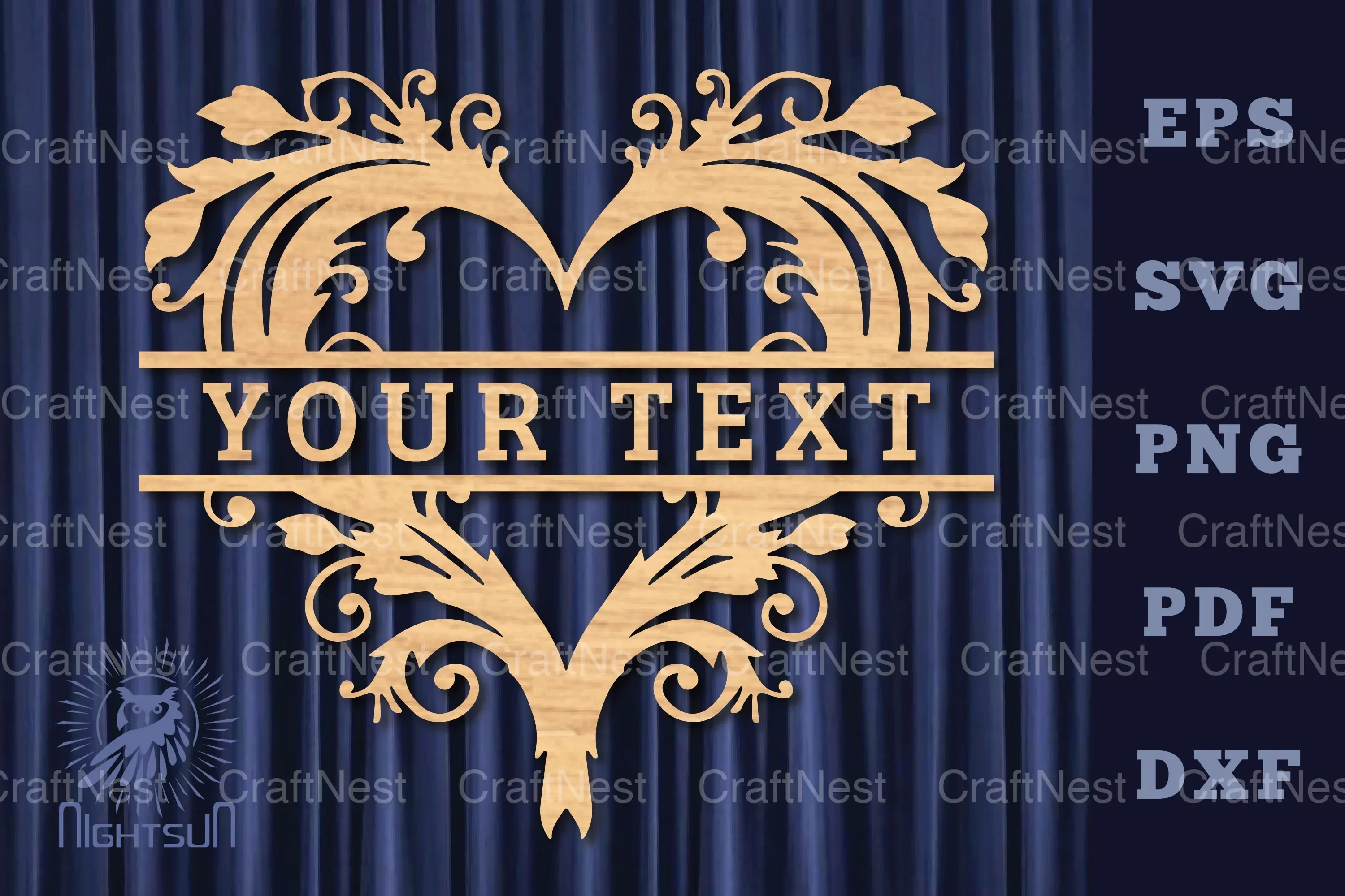 Heart Lasercut Split Monogram SVG Bundle