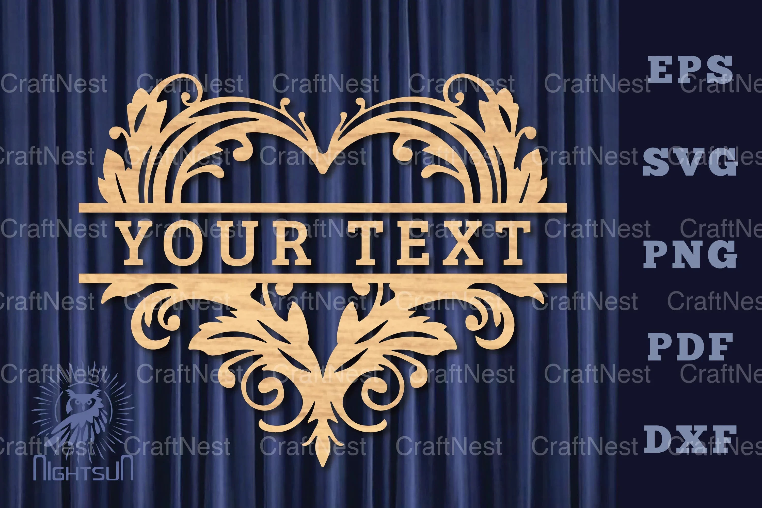 Heart Lasercut Split Monogram SVG Bundle