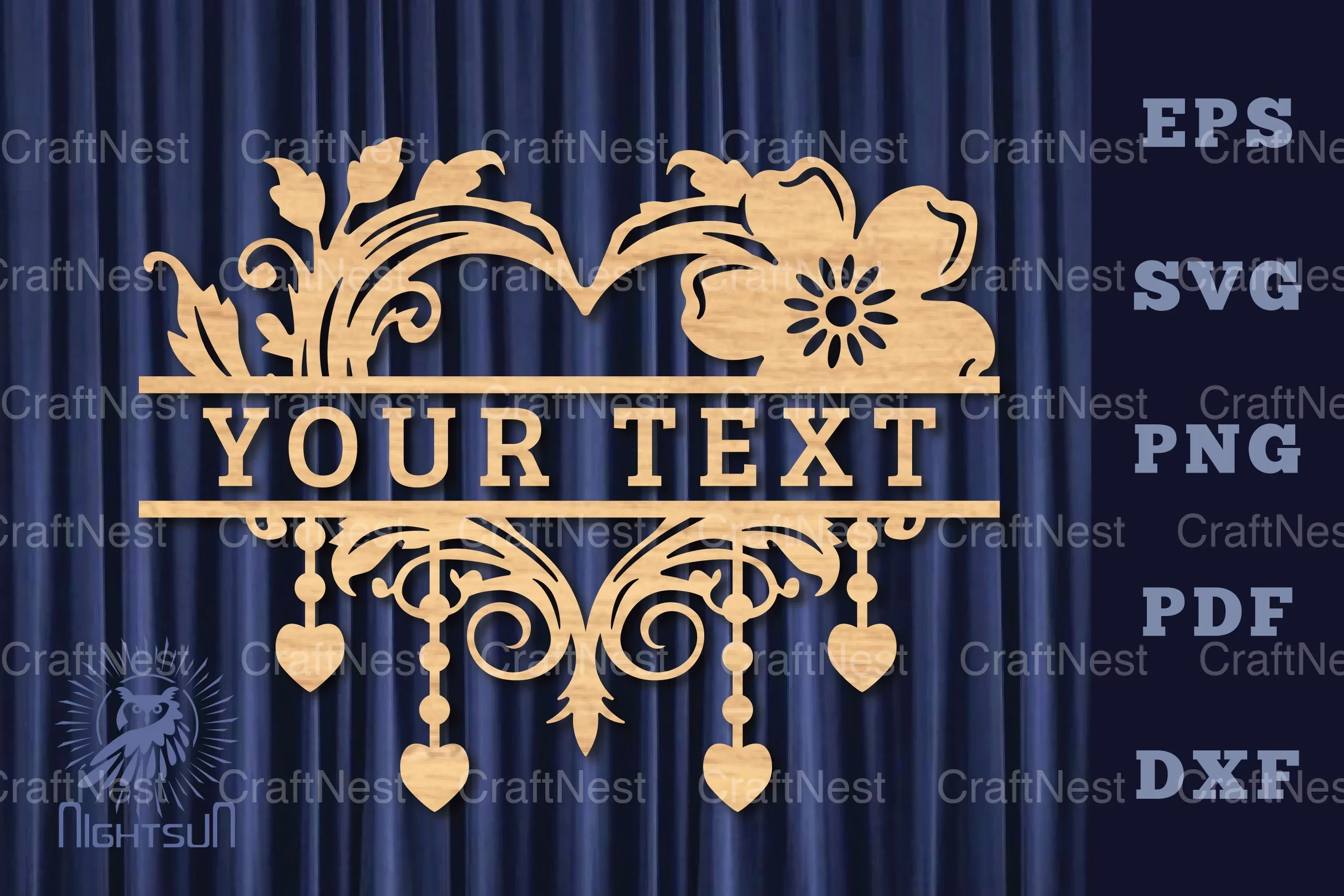 Heart Lasercut Split Monogram SVG Bundle