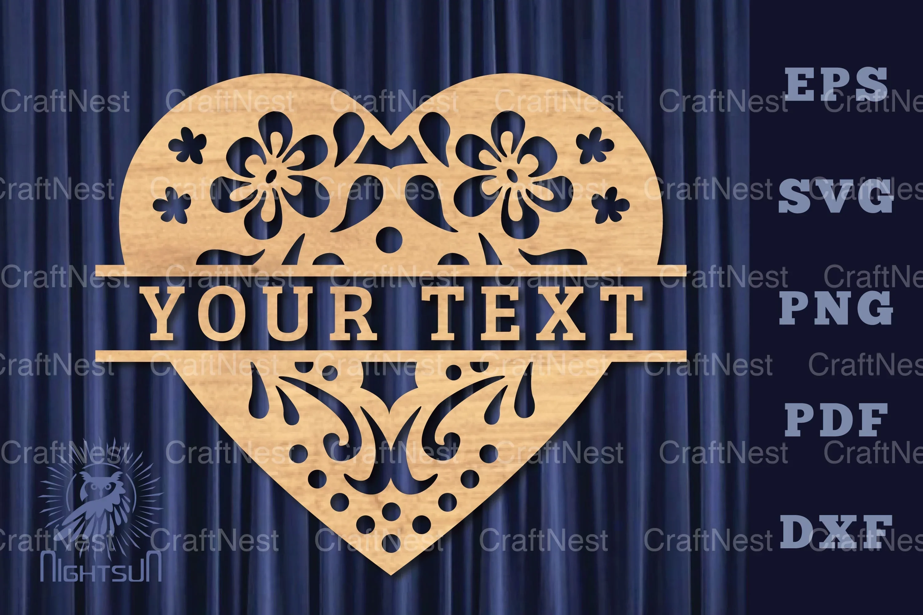 Heart Lasercut Split Monogram SVG Bundle