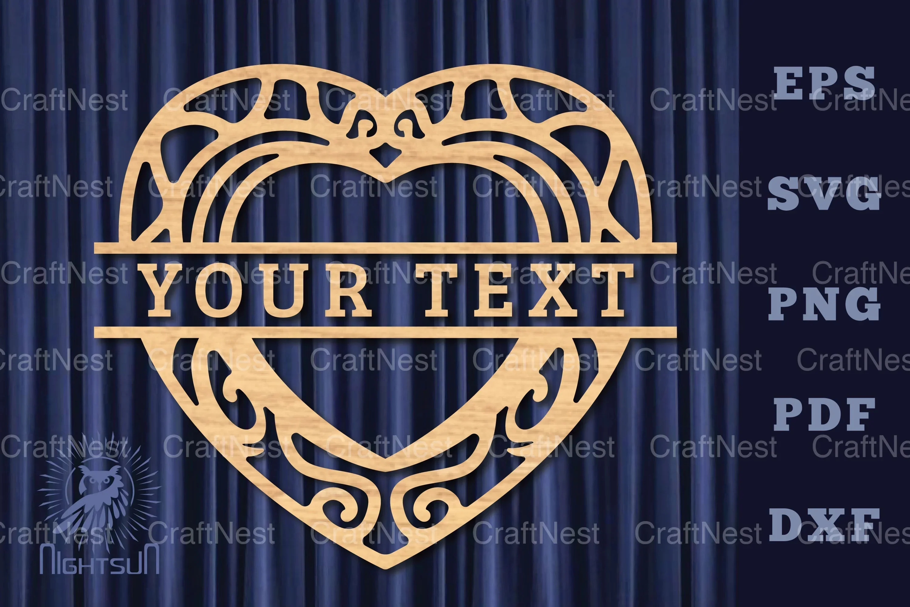 Heart Lasercut Split Monogram SVG Bundle