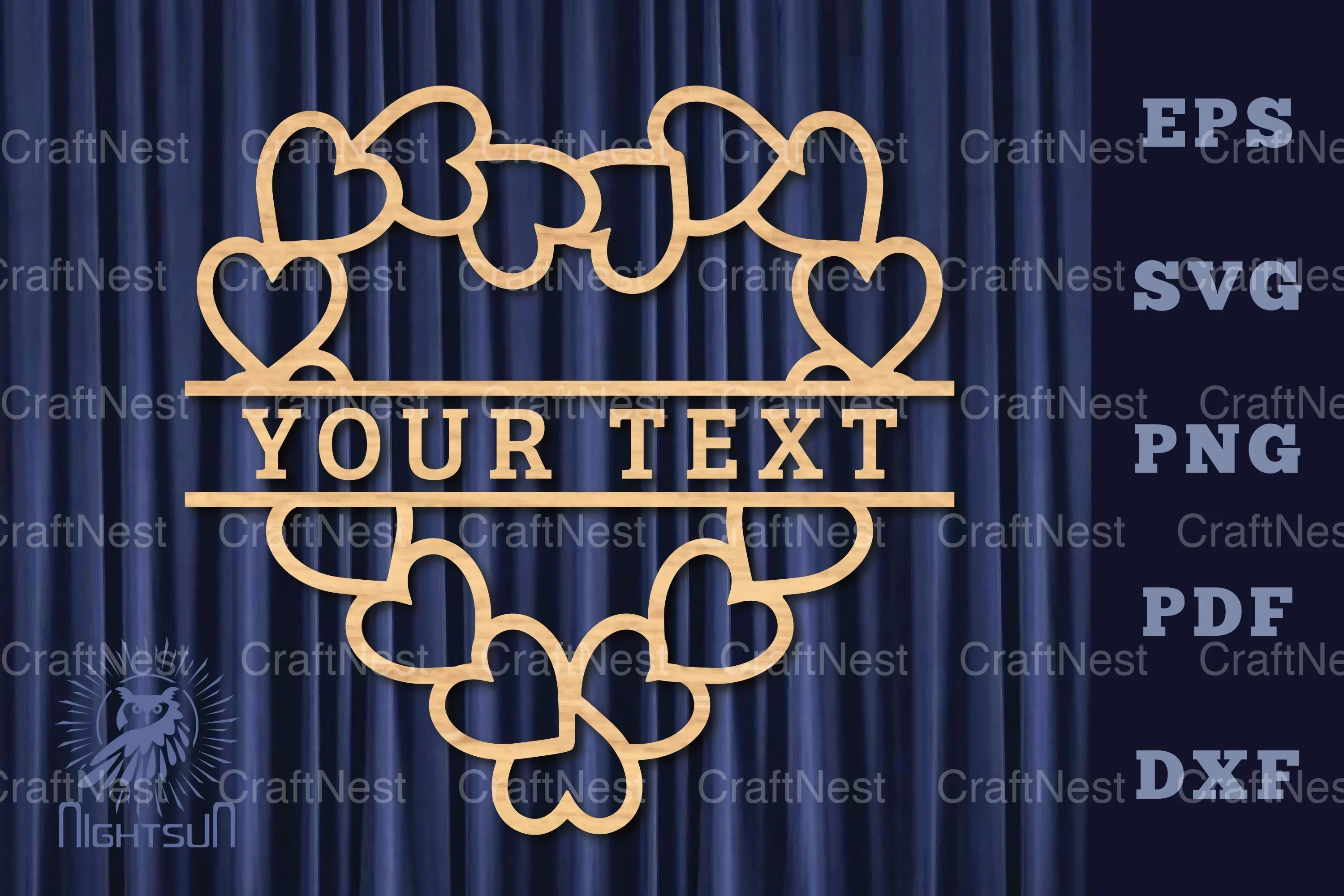 Heart Lasercut Split Monogram SVG Bundle