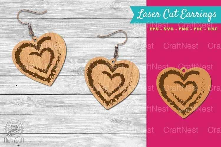 Heart Shape Lasercut Earrings Clipart Bundle