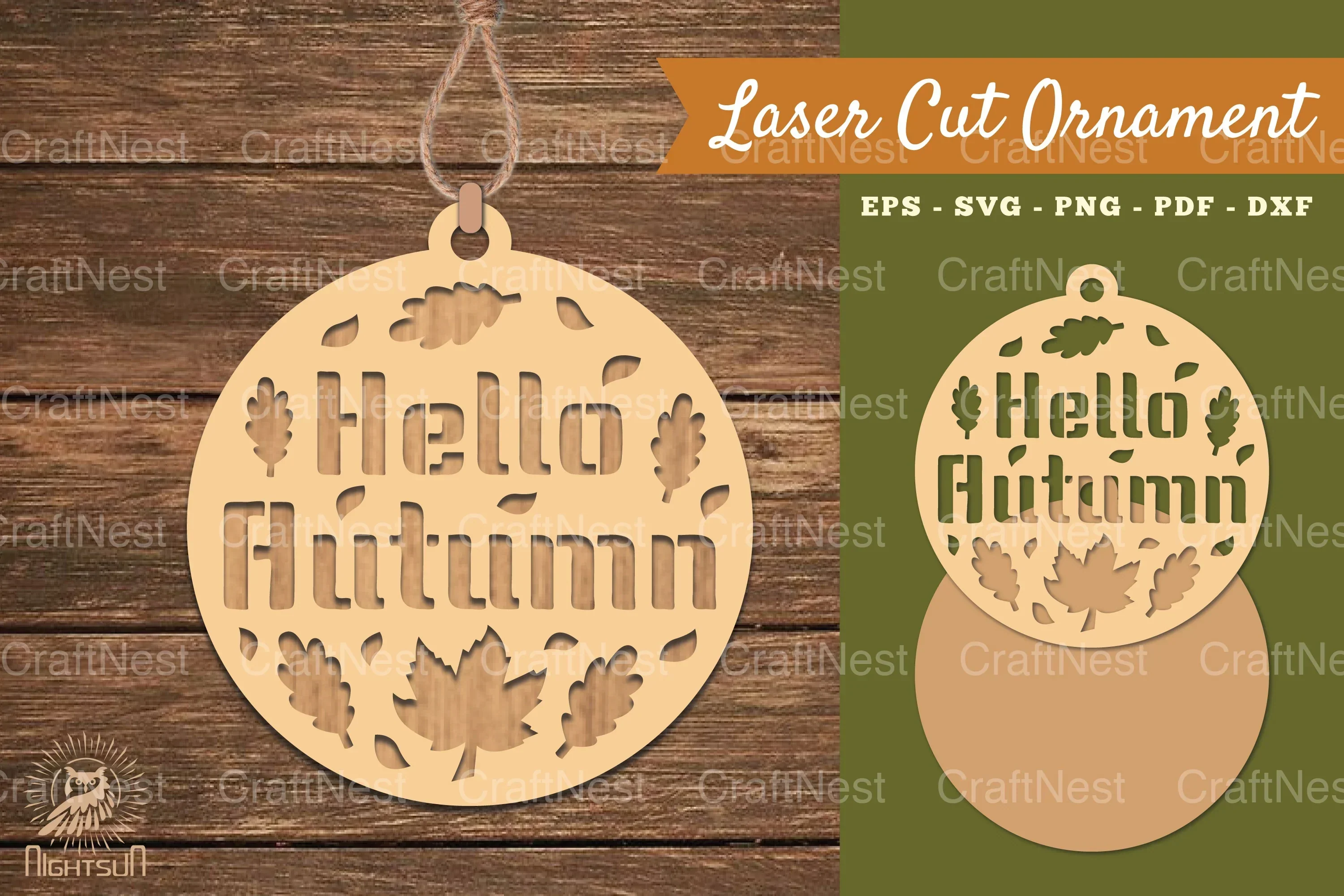 Hello Autumn Laser Cut Ornament SVG Bundle