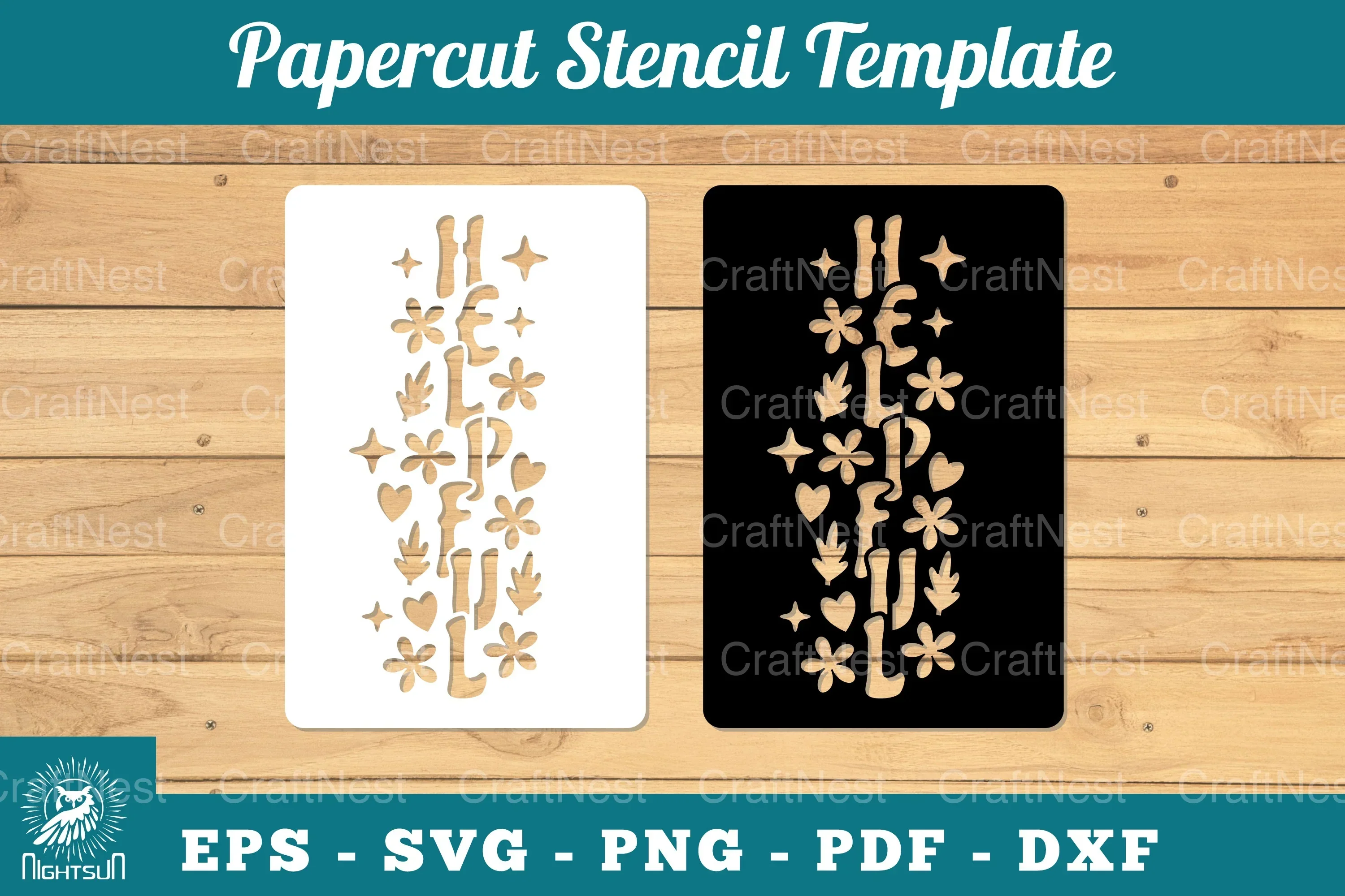 Helpful Papercut Stencil Clipart Bundle