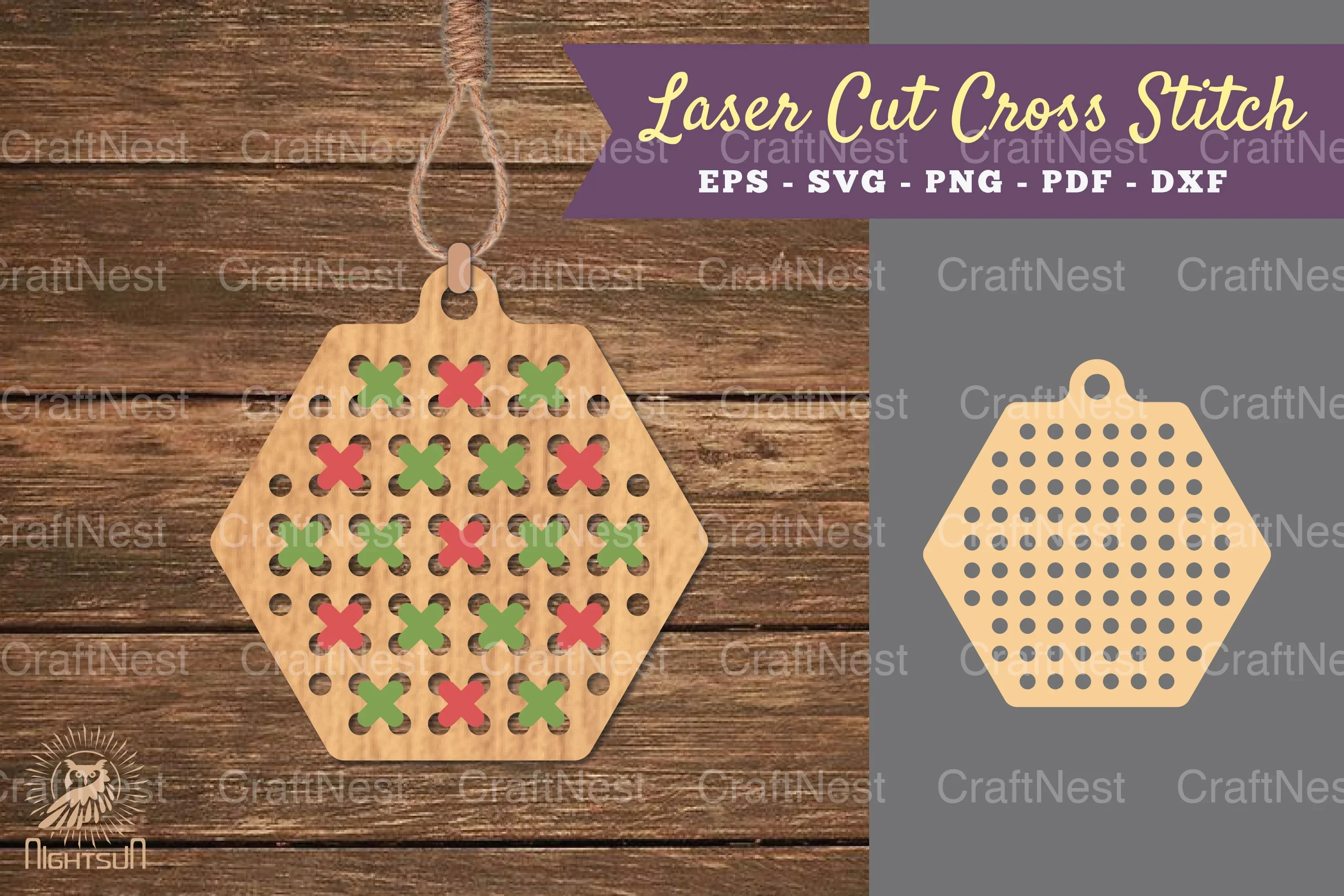 Hexagon Cut Cross Stitch SVG Bundle
