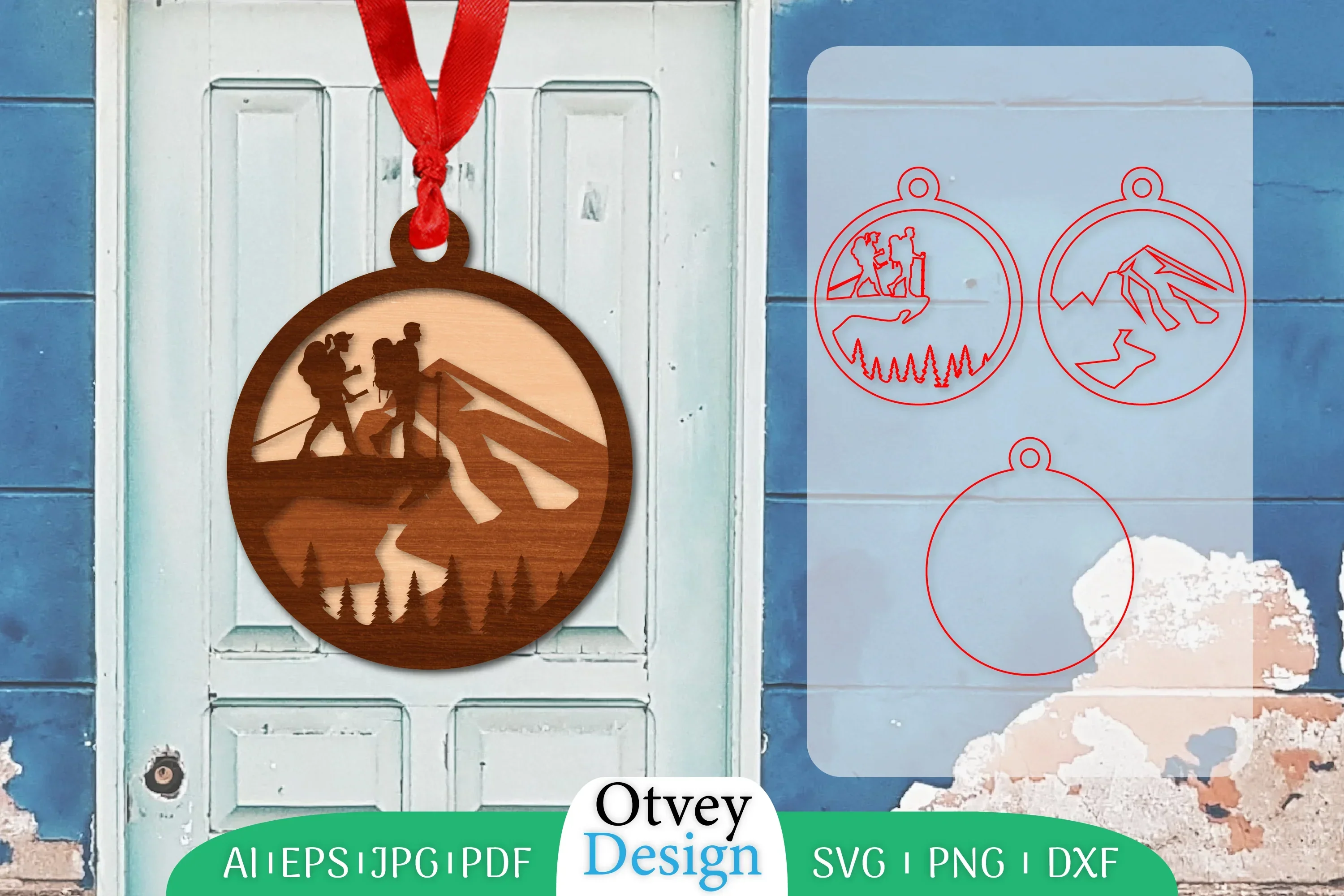 Hiking Couple Welcome Round Sign SVG Bundle