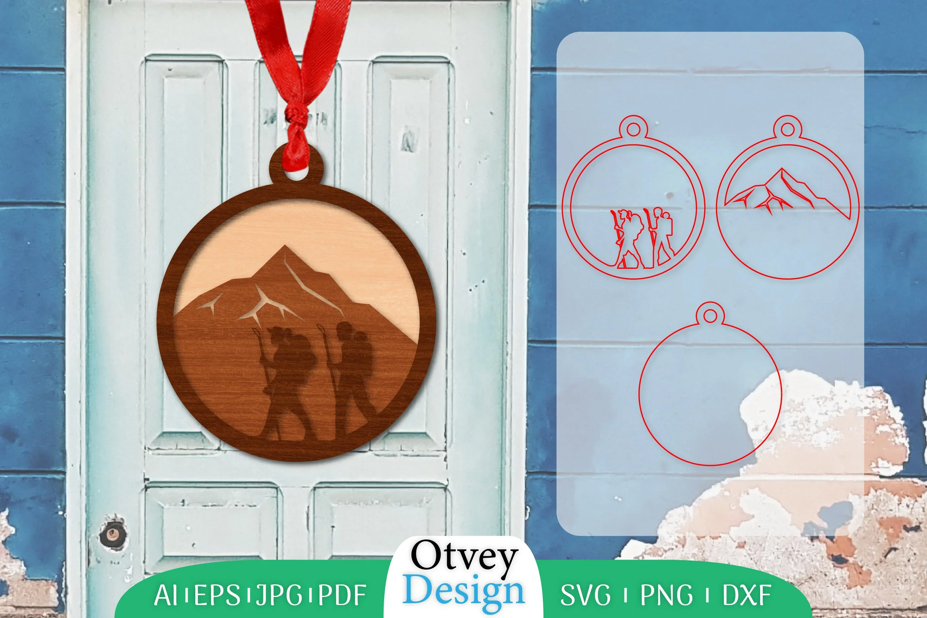 Hiking Couple Welcome Round Sign SVG Bundle