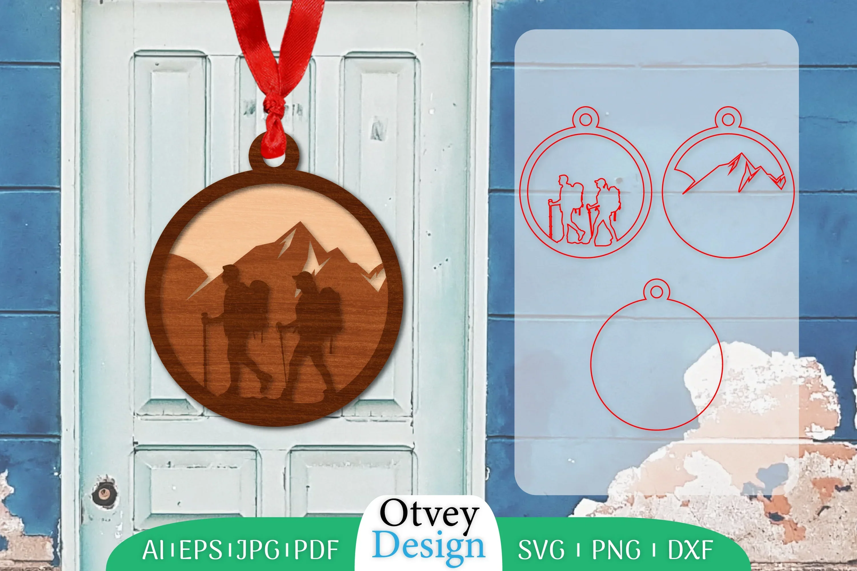 Hiking Couple Welcome Round Sign SVG Bundle