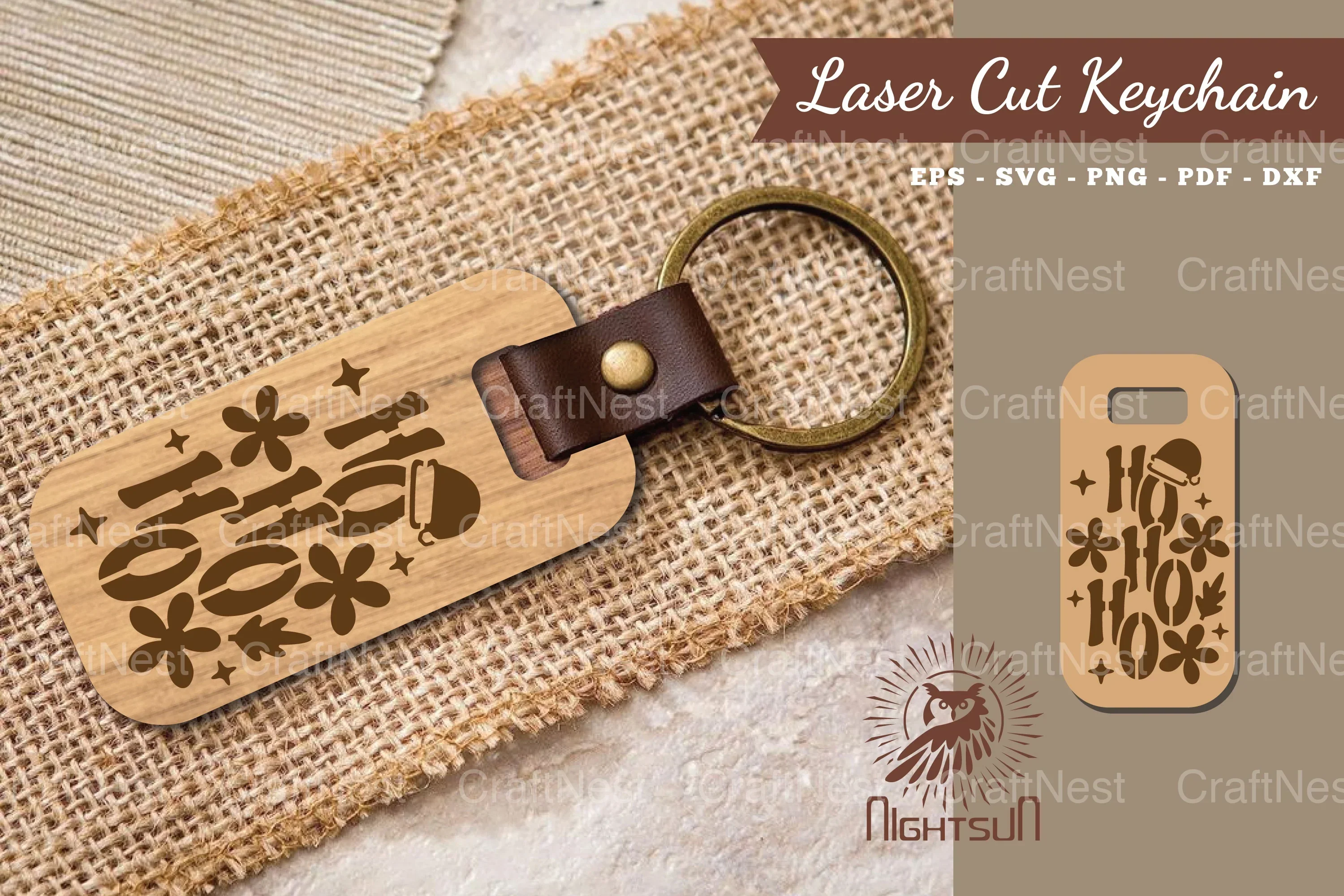 Ho Ho Laser Cut Keychain Design Bundle