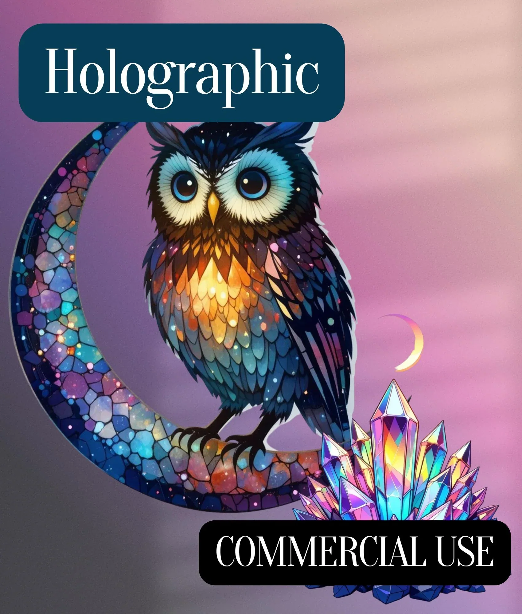 Holographic Celestial Clipart Bundle - Image 3