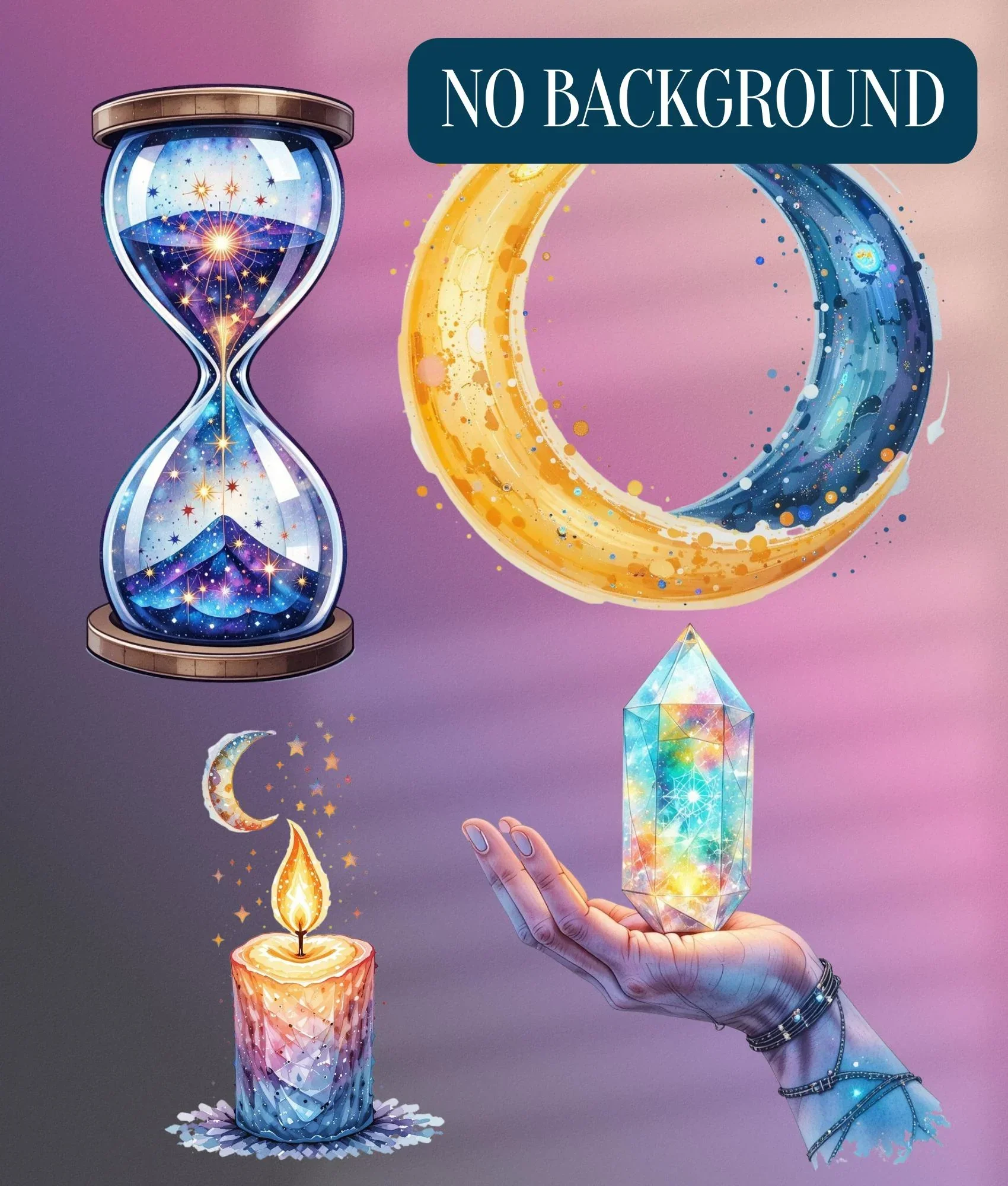 Holographic Celestial Clipart Bundle - Image 4