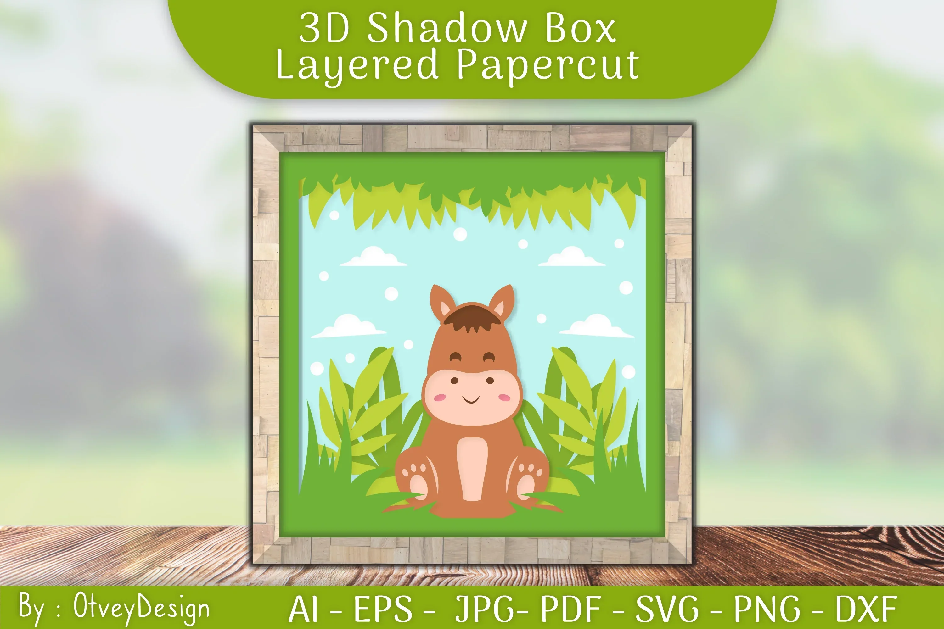 Horse Animals Shadow Box Layered Papercut SVG Bundle