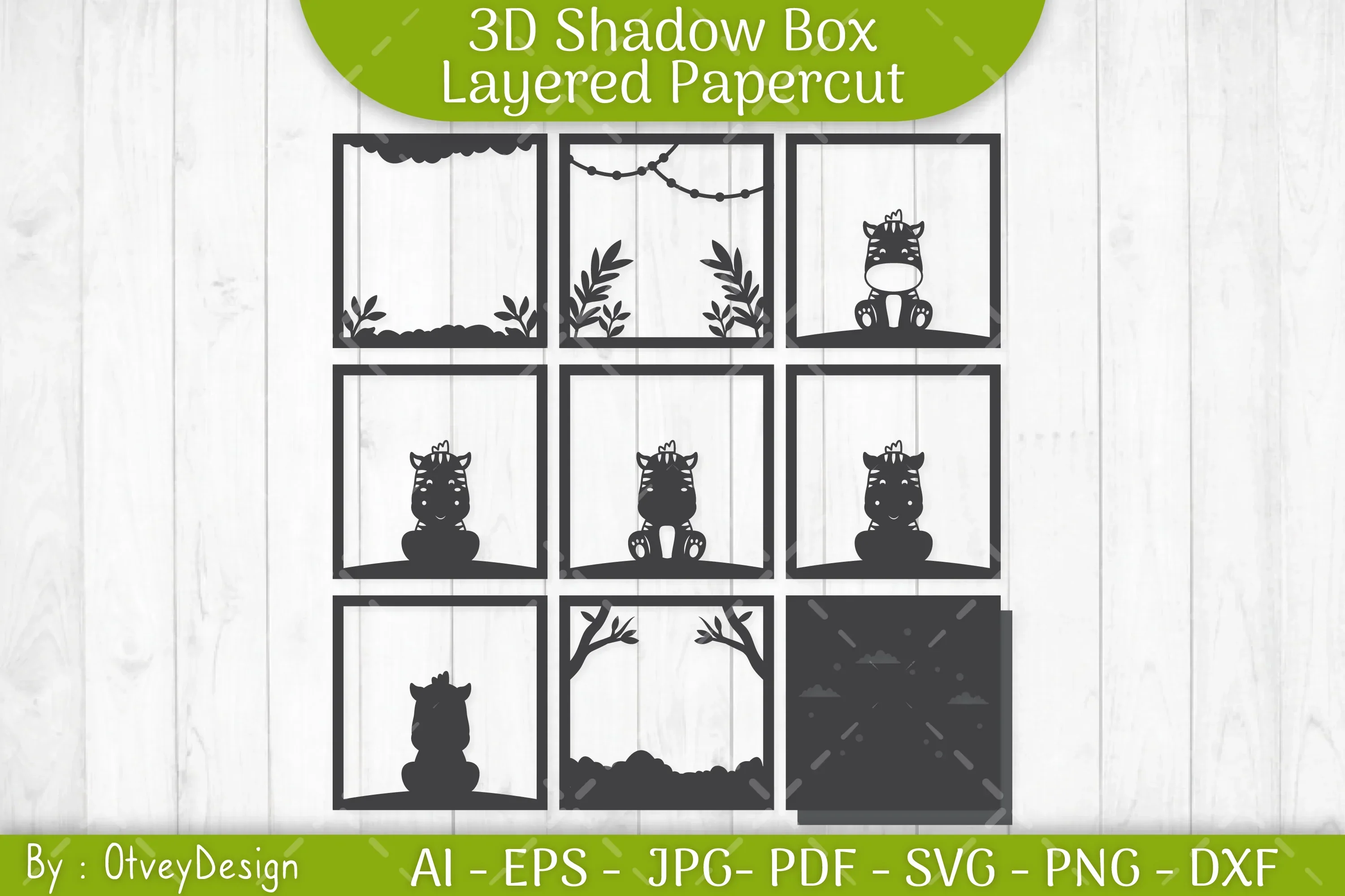 Horse Animals Shadow Box Layered Papercut SVG Bundle - Image 3