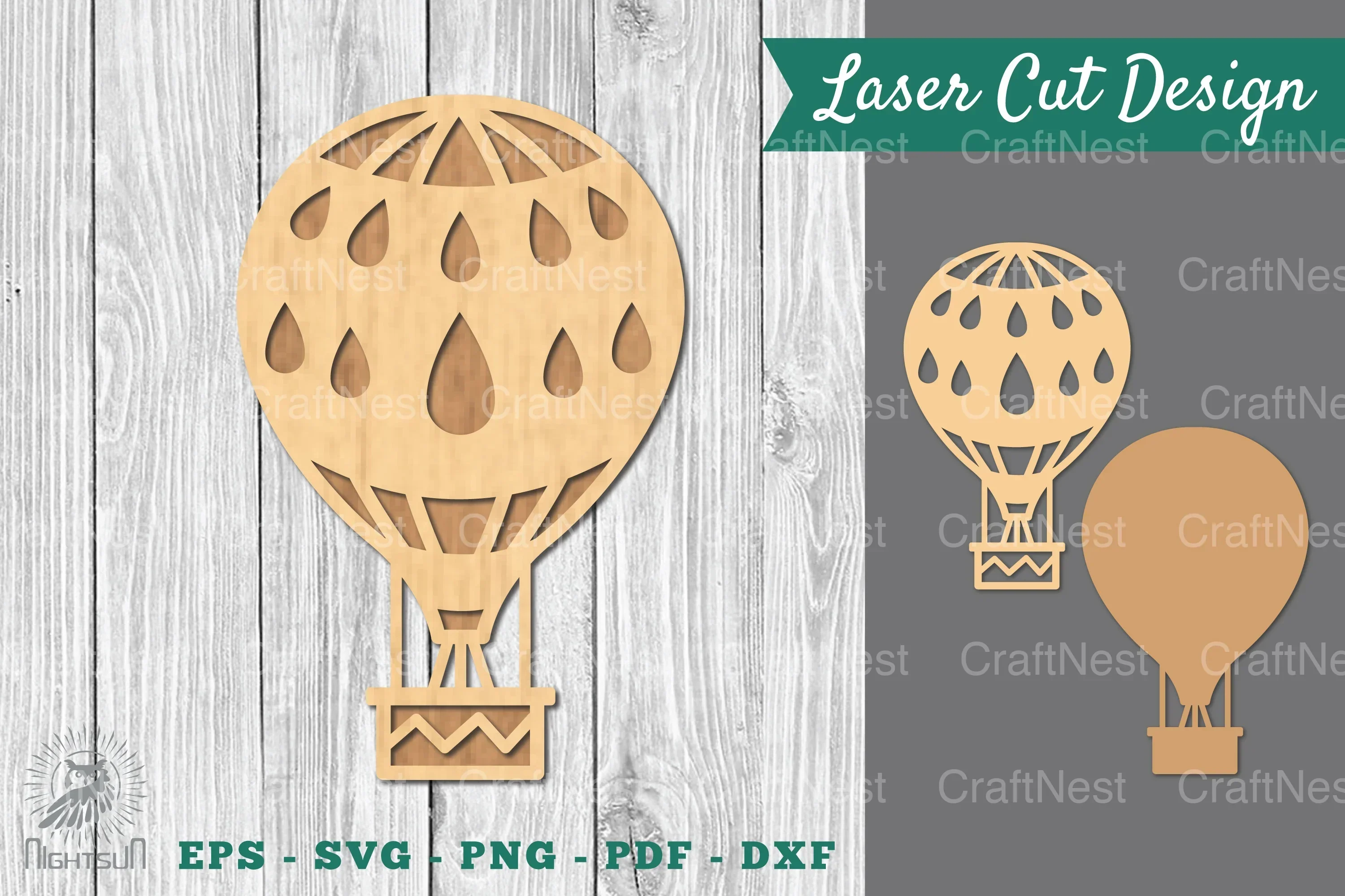 Hot Air Balloon Laser Cut Decoration Clipart Bundle