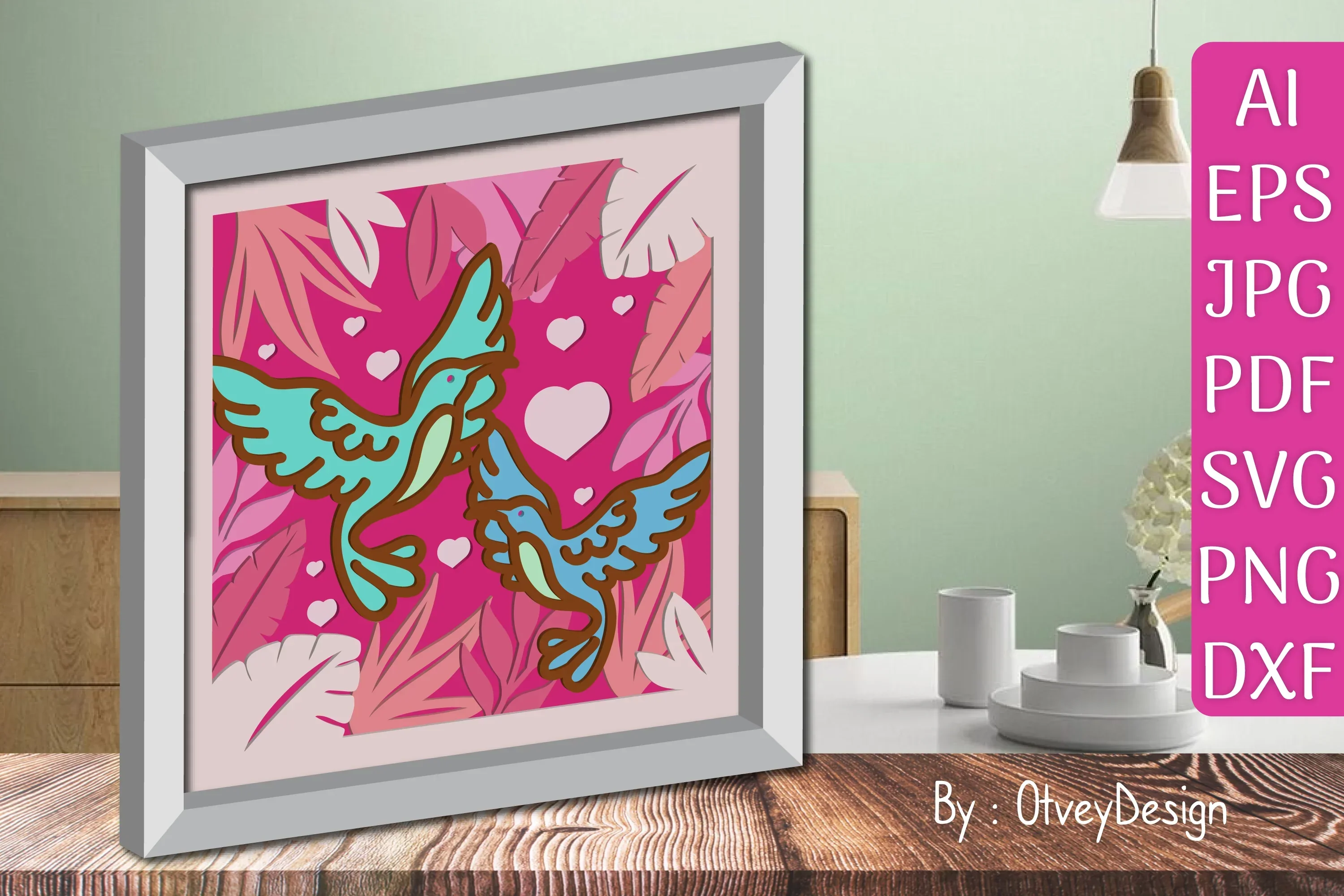 Hummingbird Couple Love SVG Bundle - Image 2