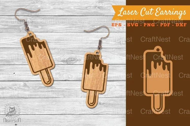 Ice Cream Laser Cut Earrings SVG Bundle