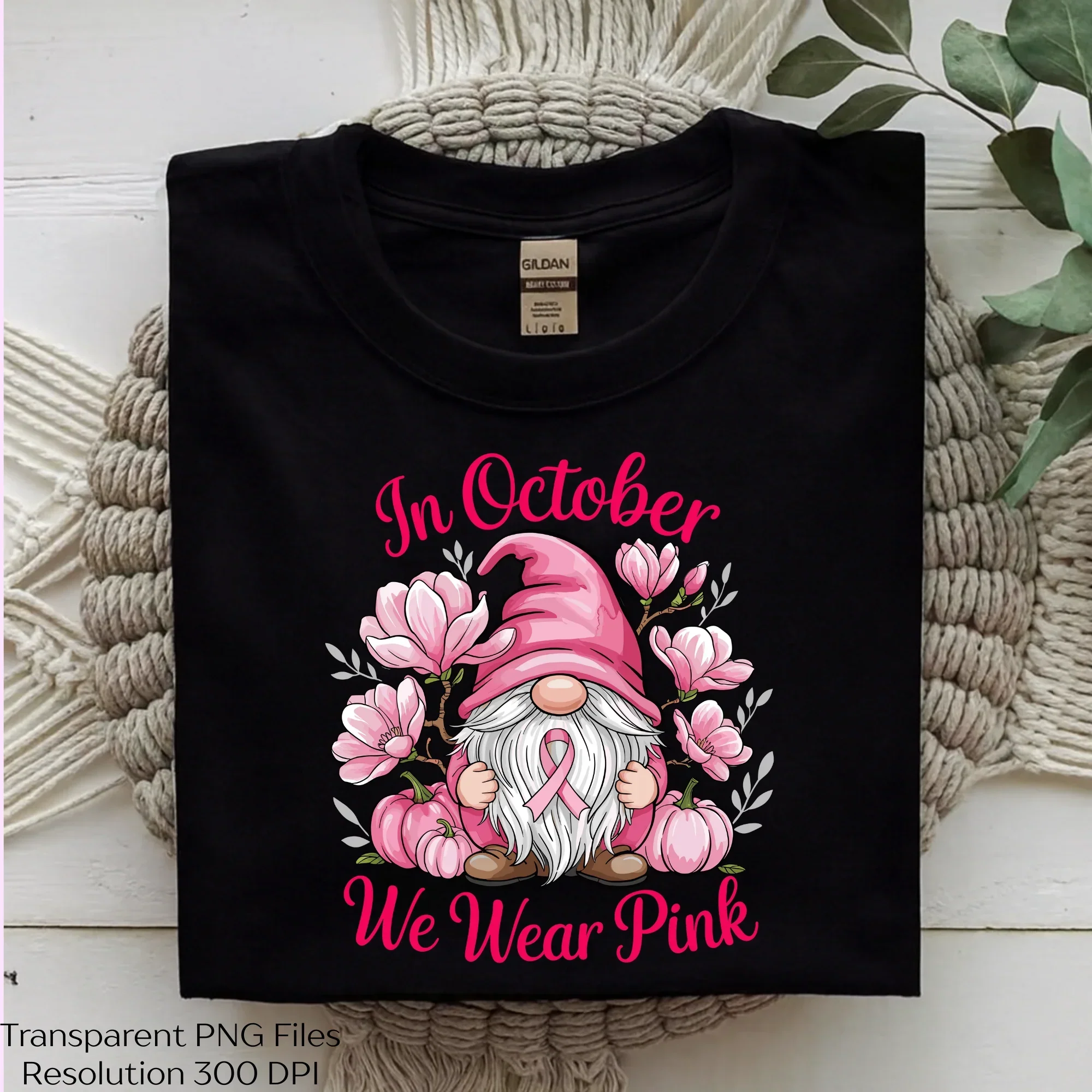In October We Wear Pink Gnome Awareness SVG Bundle