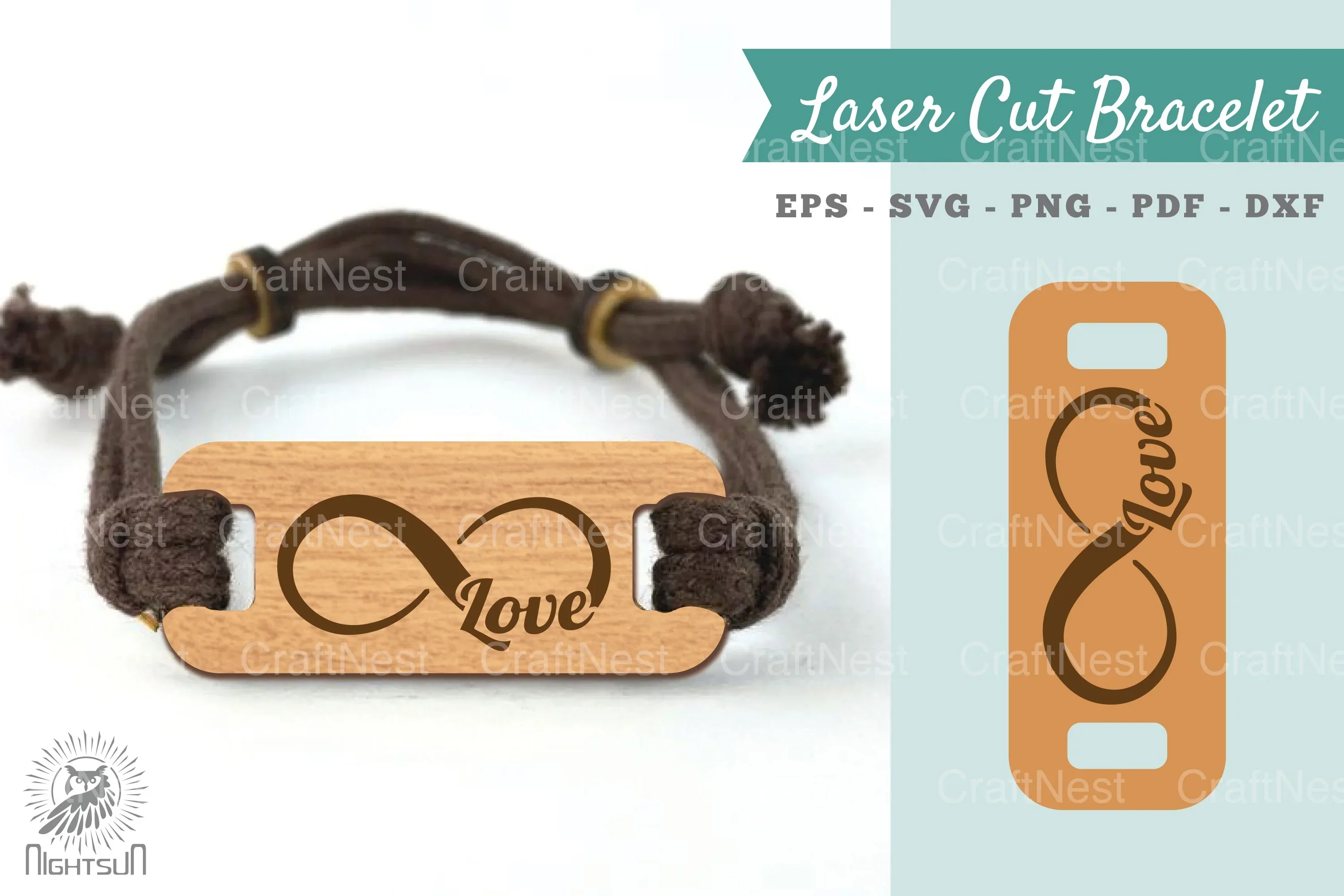 Infinity Love Laser Cut Bracelet SVG Bundle
