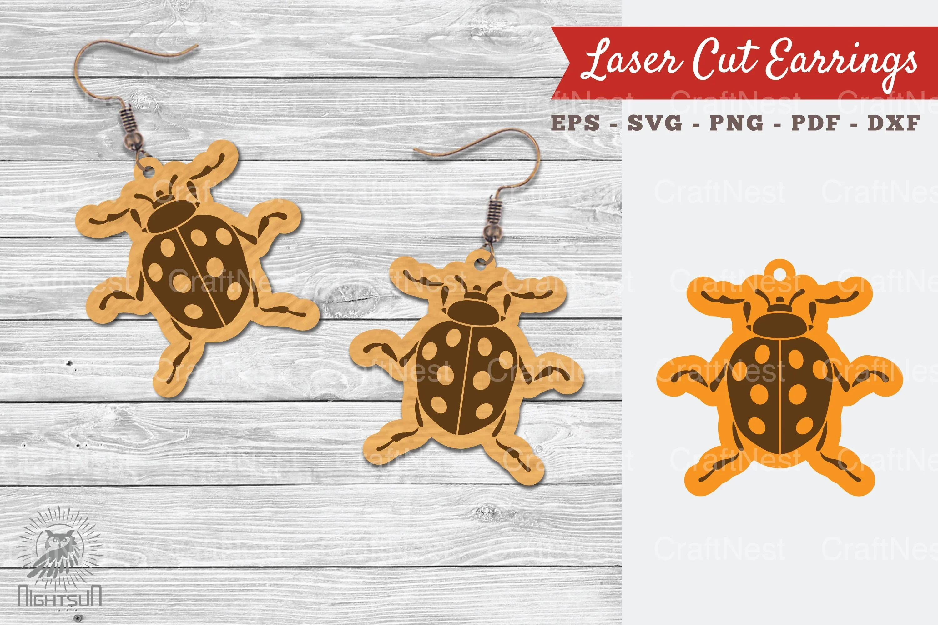 Insect Laser Cut Earrings Design Bundle