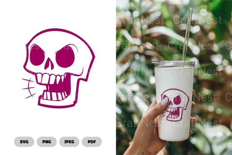 Isolated Skull Head Cut Clipart Bundle