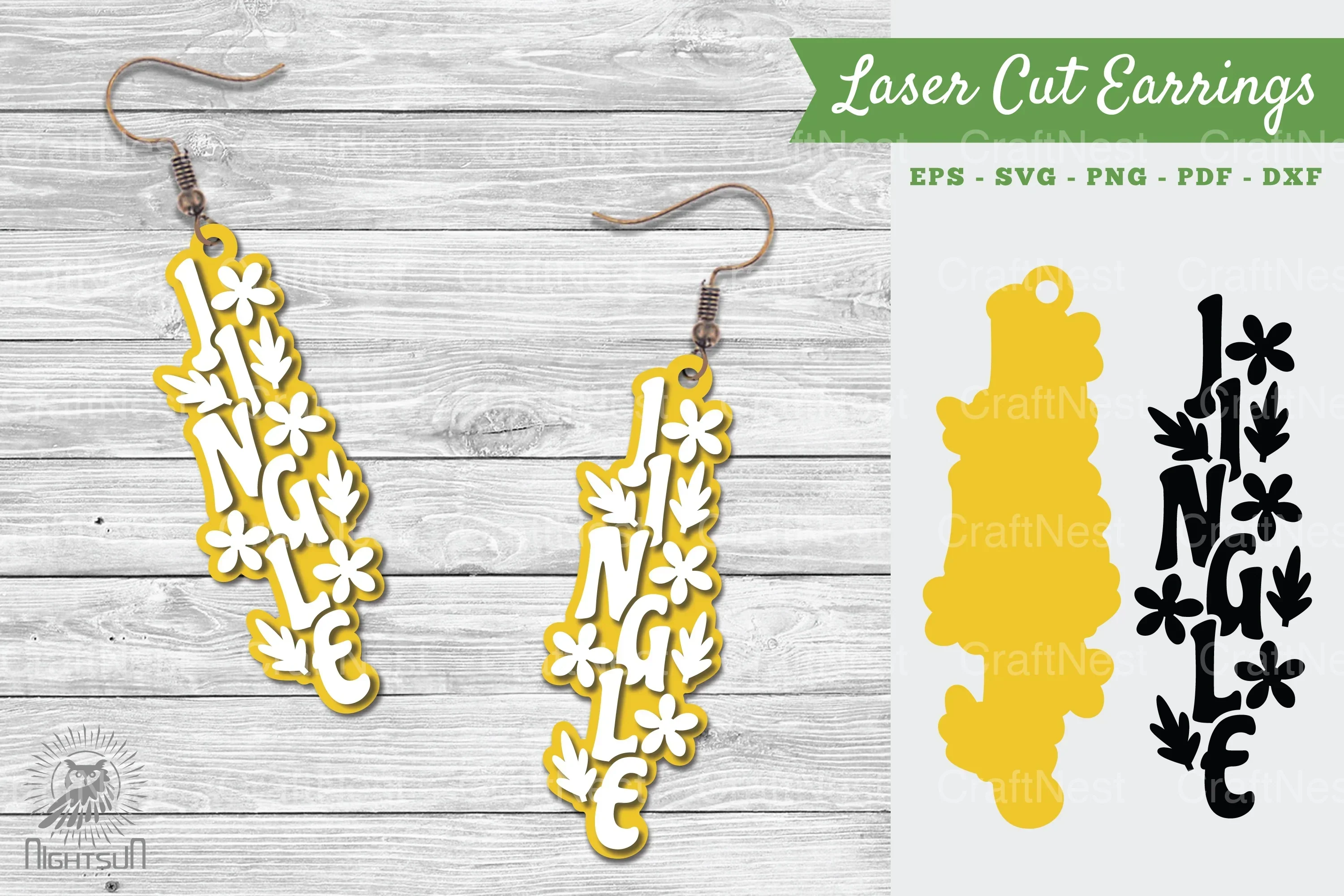 Jingle Laser Cut Earrings SVG Bundle