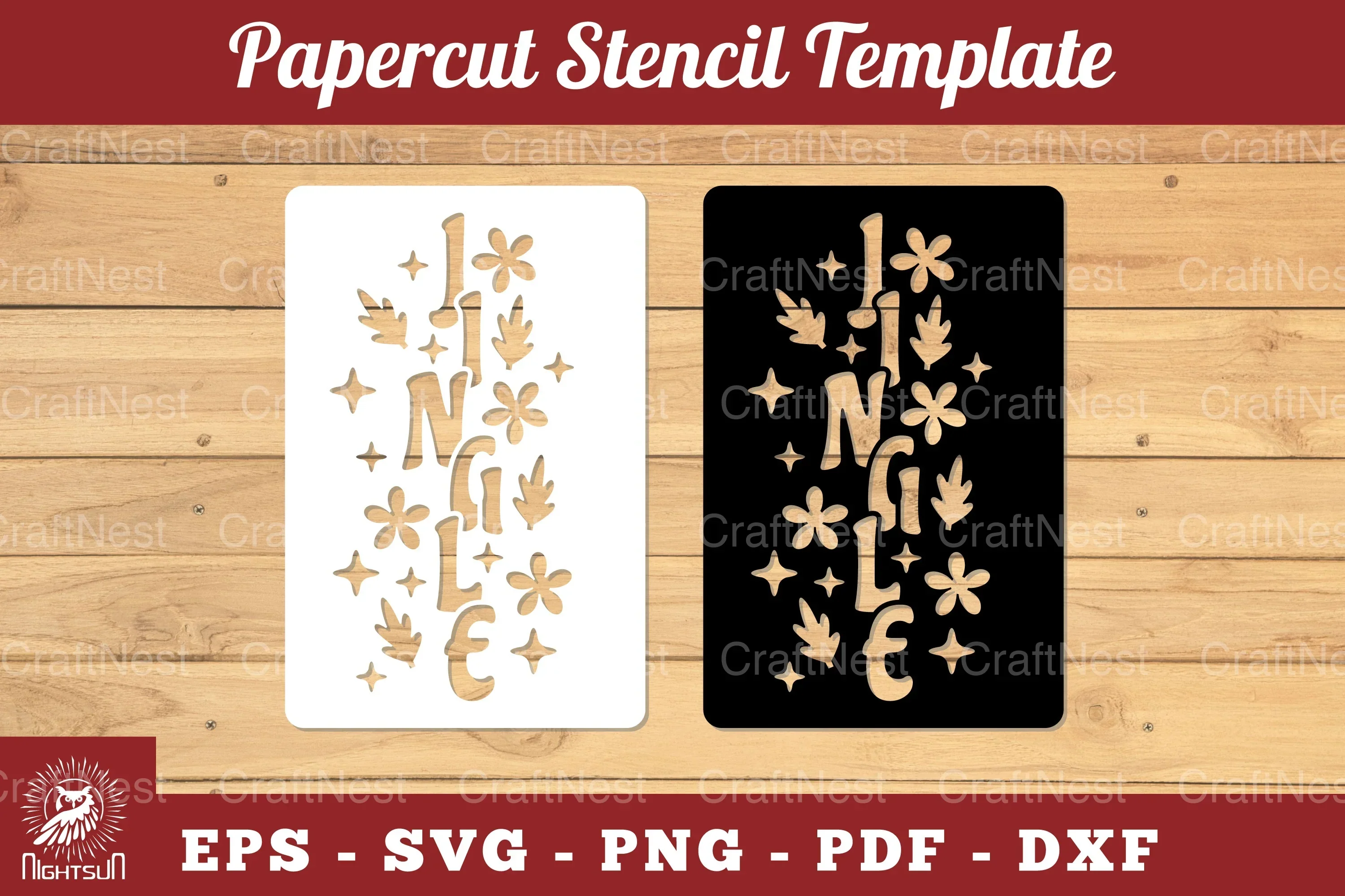 Jingle Papercut Stencil Clipart Bundle