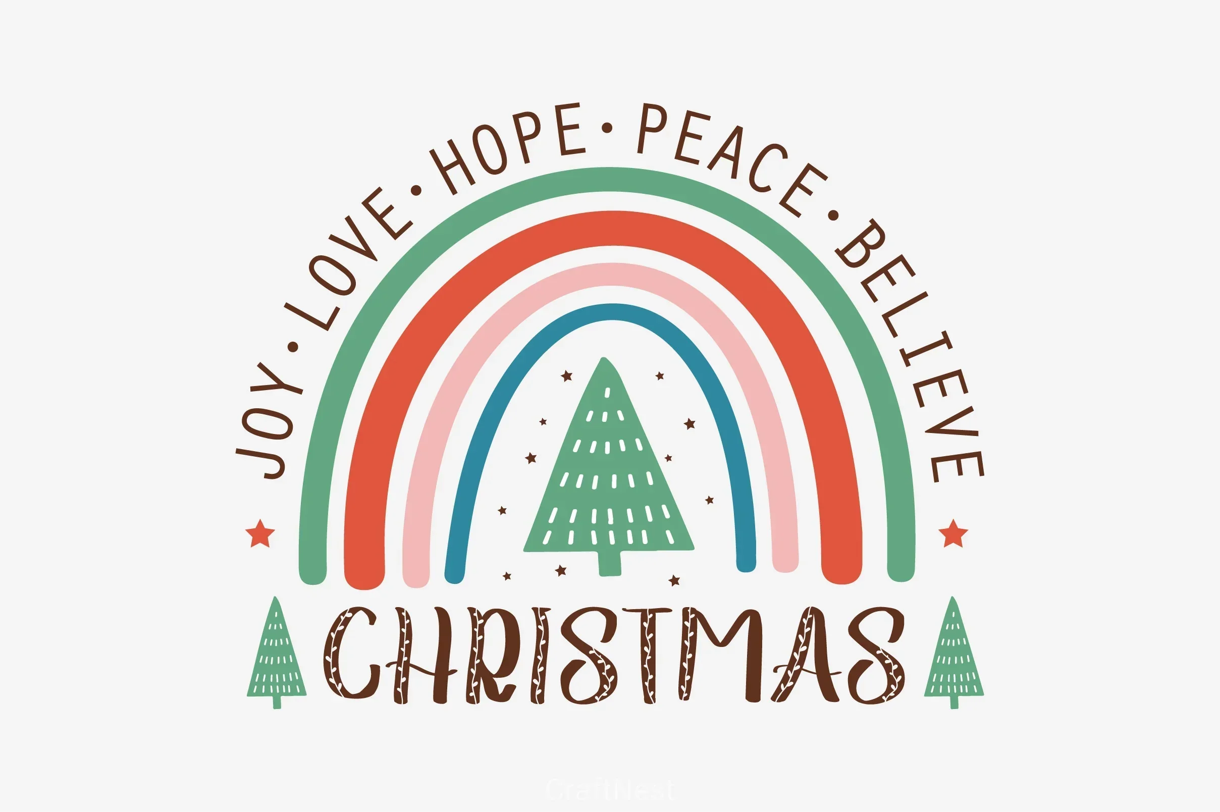 Joy Love Hope Peace Believe Christmas SVG Bundle