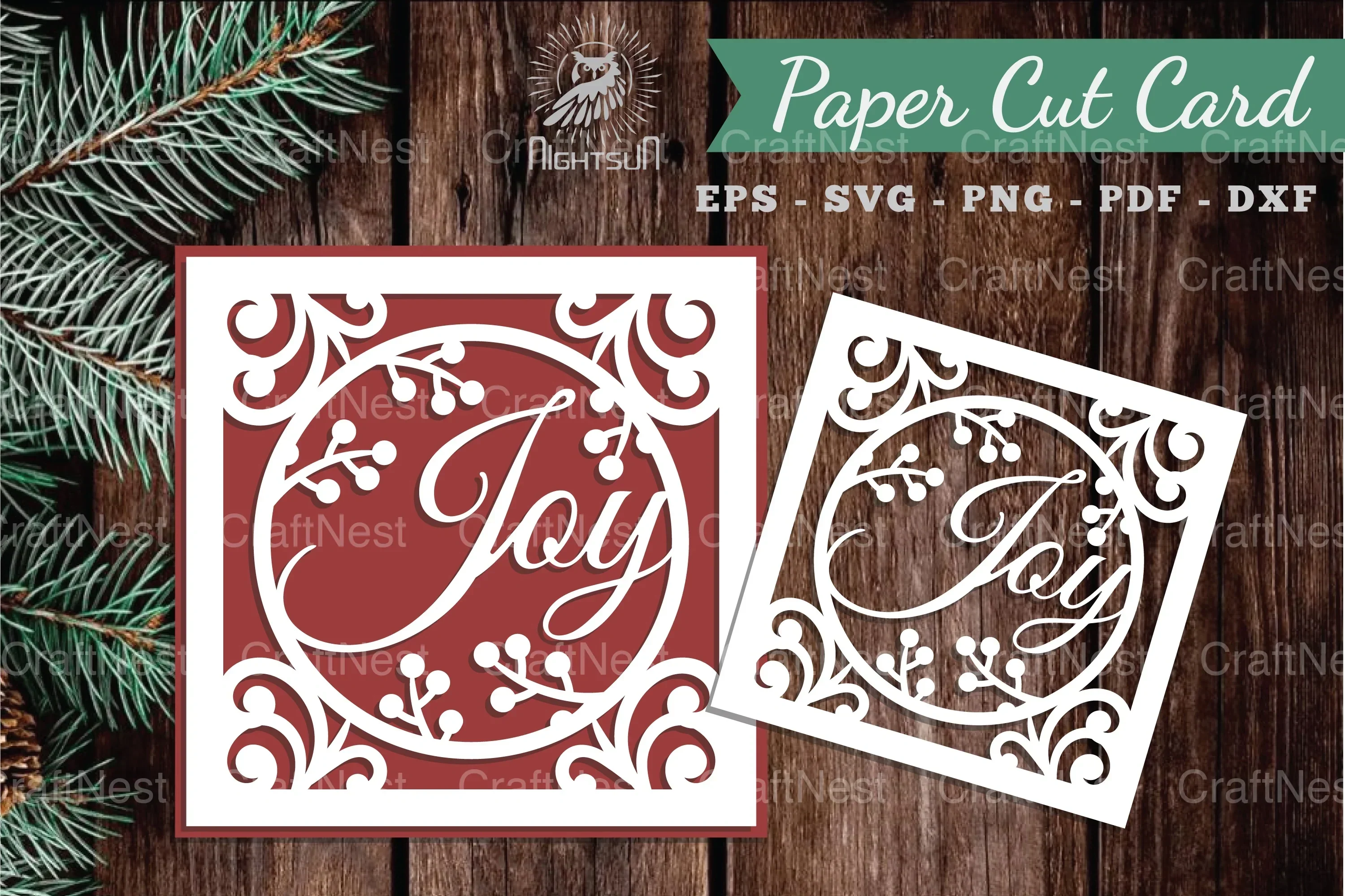 Joy Paper Cut Card SVG Bundle