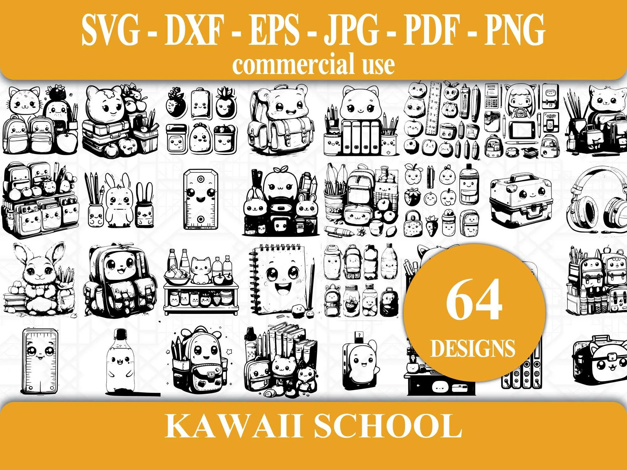 Kawaii Back To School SVG Bundle
