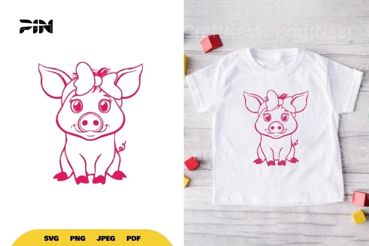 Kawaii Cute Pig SVG Bundle