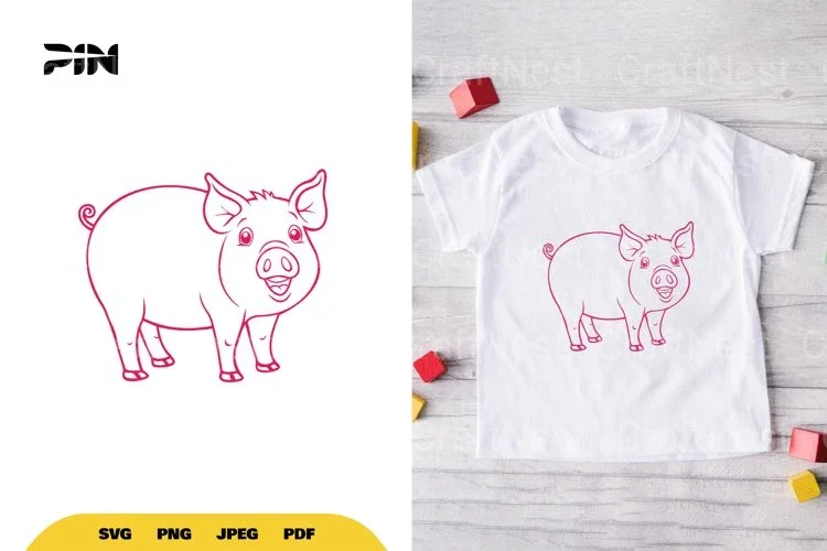 Kawaii Cute Pig SVG Bundle