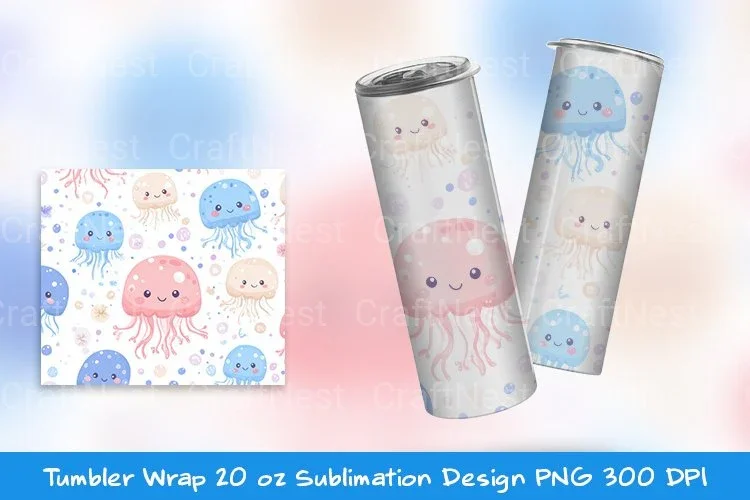 Kawaii Jellyfish Tumbler Wrap