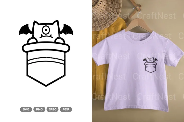 Kawaii Monster Pocket Clipart Bundle