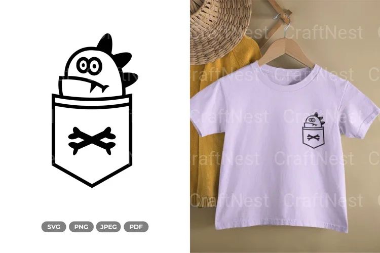 Kawaii Monster Pocket Clipart Bundle